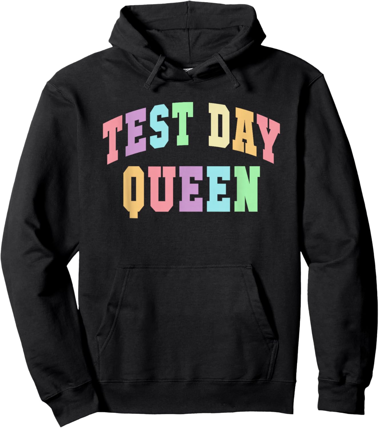 Kawaii TEST DAY QUEEN Testing Mode On Teacher Math ELA Crew Hoodie - Hoodie | Black