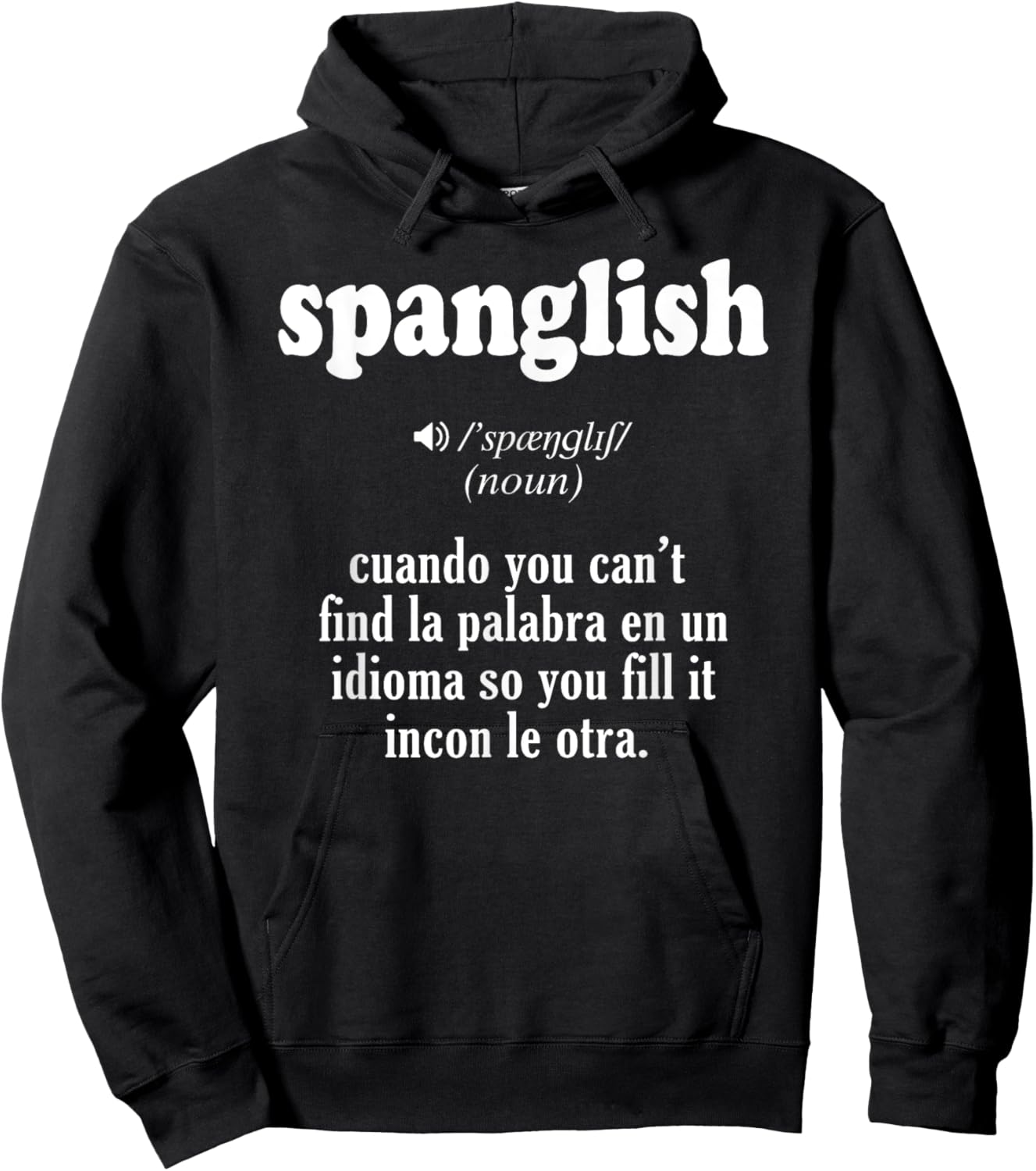 Spanglish Mexican Puerto Rican Venezuelan Spanish Teacher Women Hoodie - Hoodie | Black