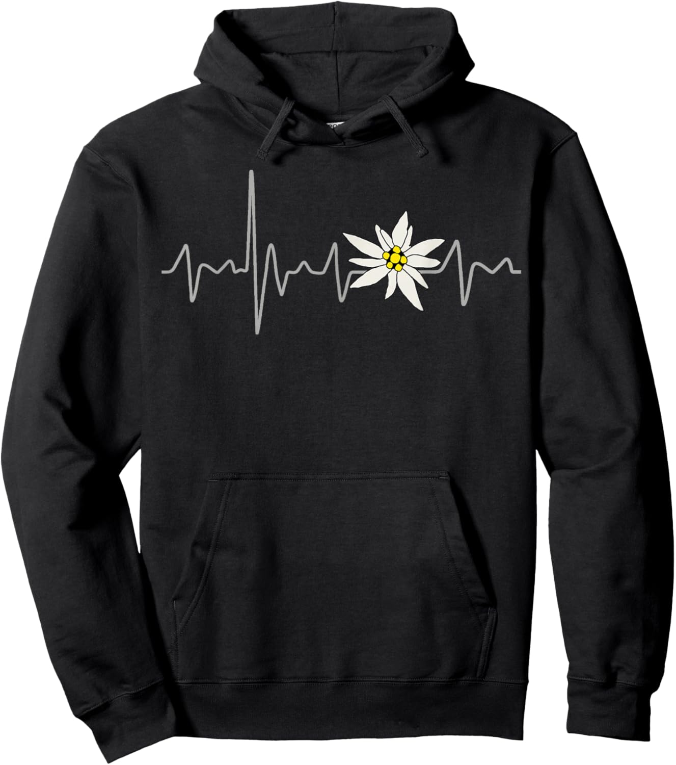 Edelweiss Heartbeat Oktoberfest Vintage Holiday Souvenir Hoodie - Hoodie | Black