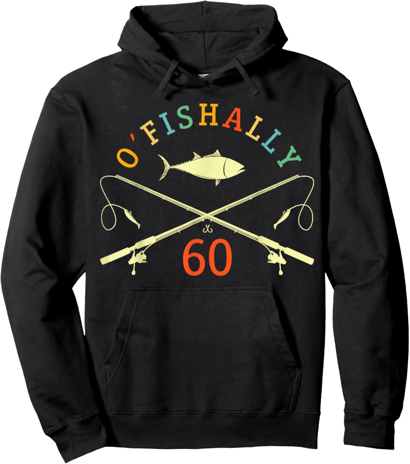 O-Fishally 60 Years Old Fisherman 60th Birthday Fishing Hoodie - Hoodie | Black