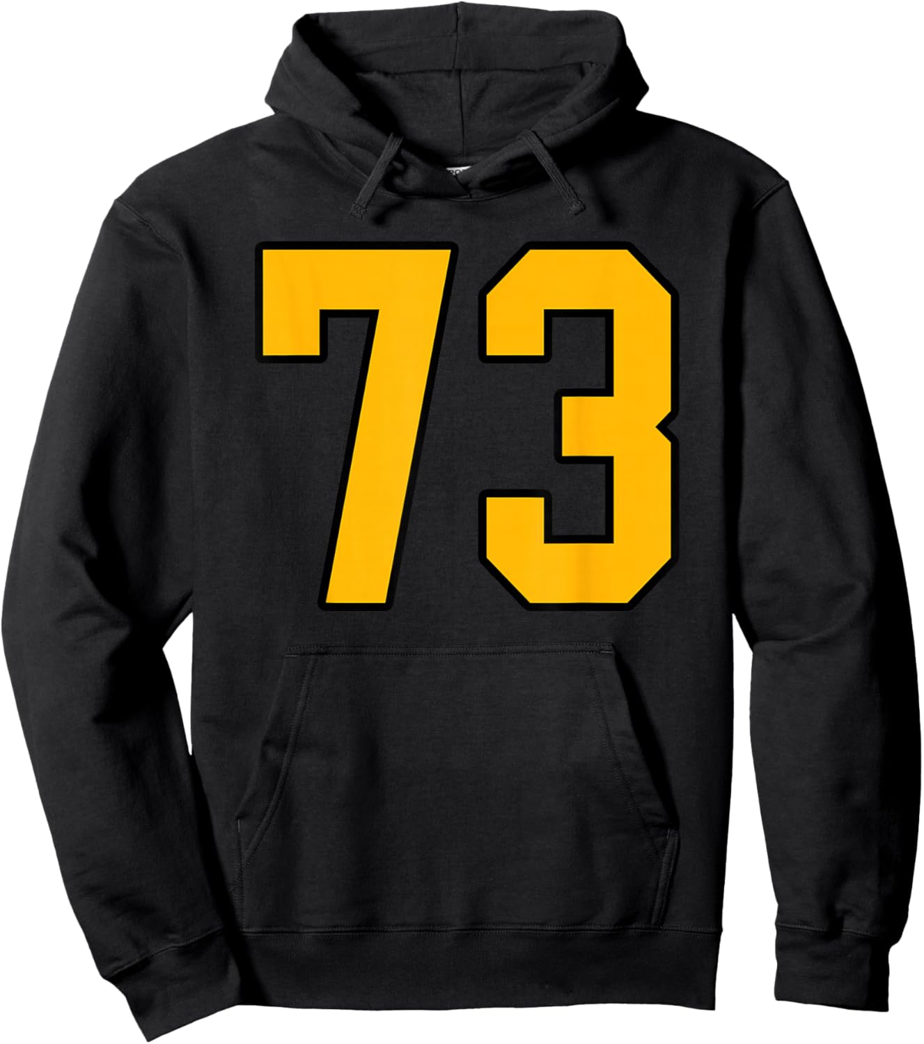 Gold and Black Sports Number 73 Jersey Uniform Player Hoodie - Hoodie | Black