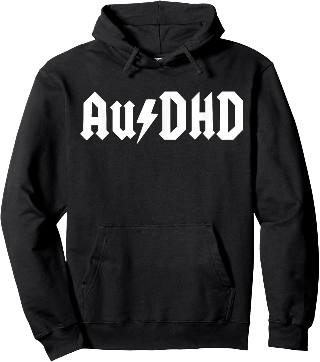 AuDHD Autism + ADHD Both Neurodivergent Lightning Funny Hoodie - Hoodie | Black