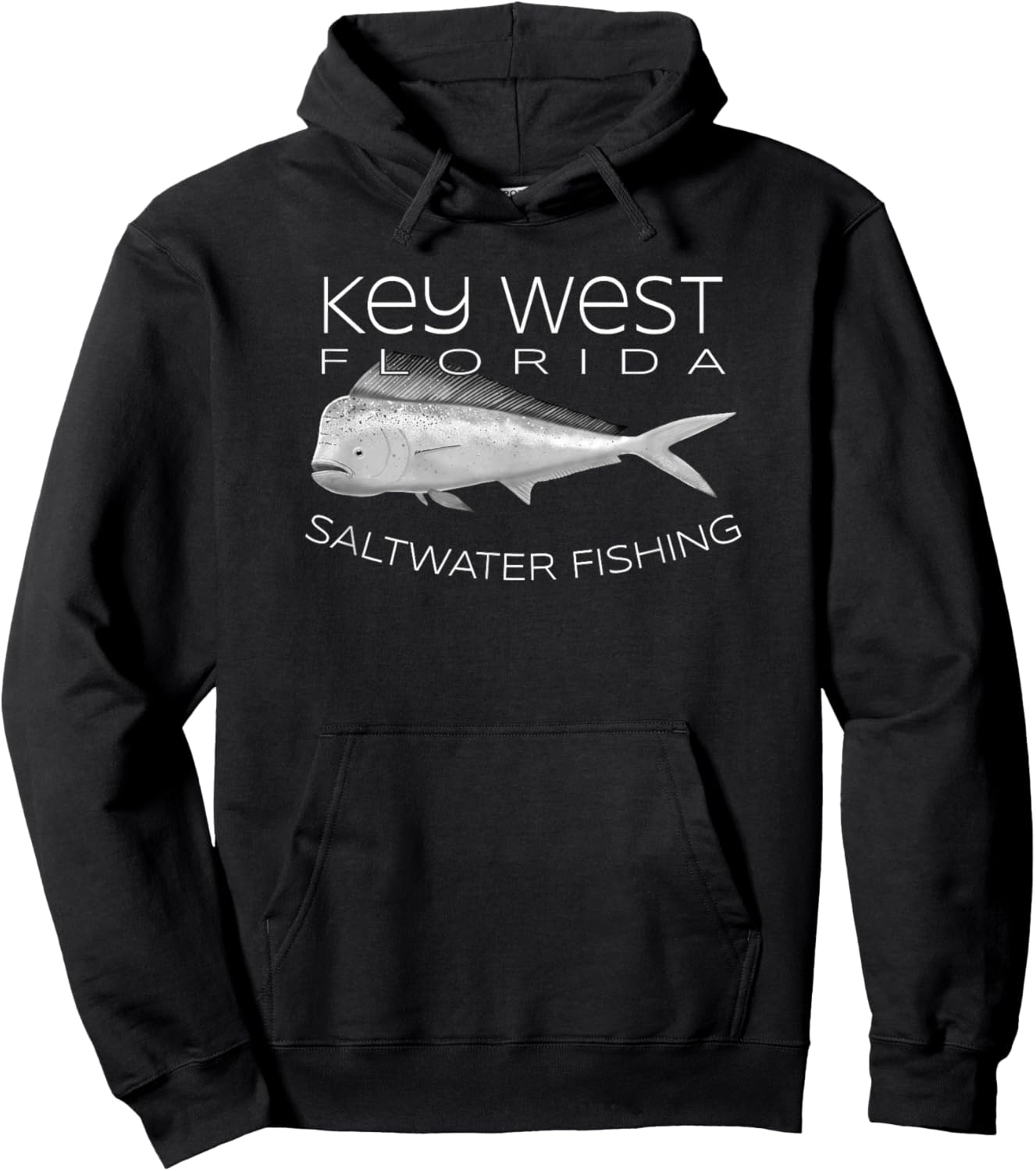 Saltwater Deep Sea Fishing Key West Florida Mahi Mahi Hoodie - Hoodie | Black