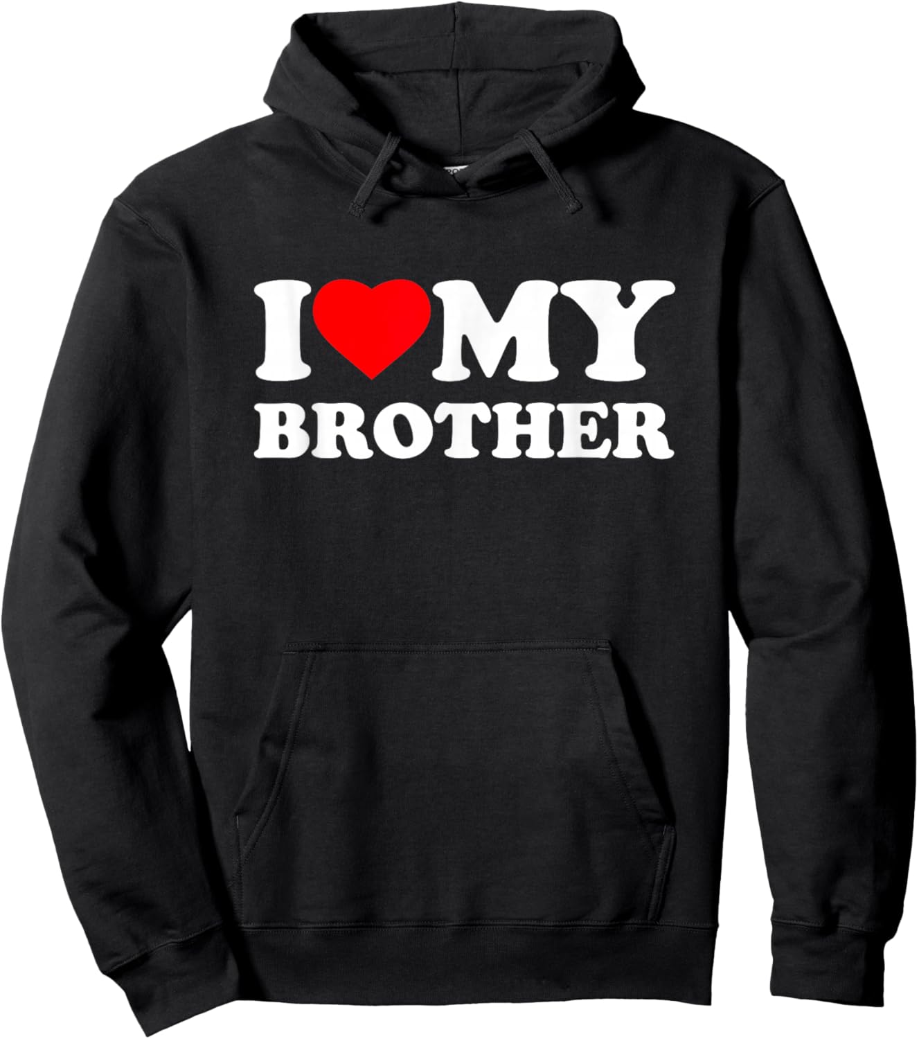 I Love My Brother Heart Funny Family Hoodie - Hoodie | Black