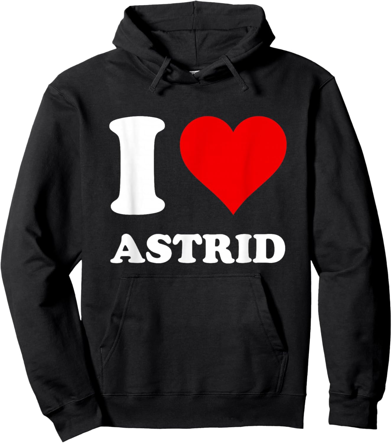 Red Heart I Love Astrid Hoodie - Hoodie | Black