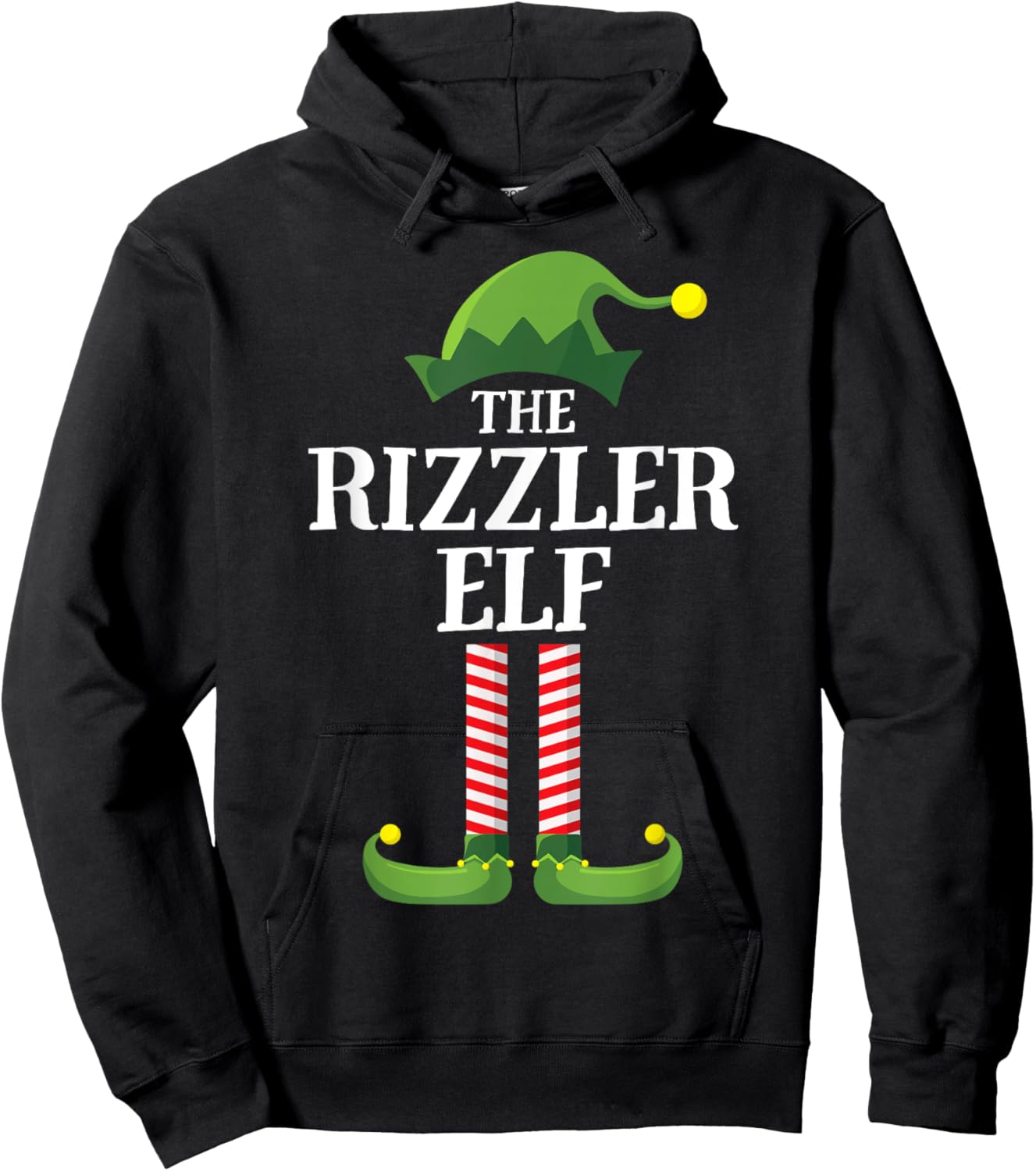 The Rizzler Elf Matching Family Group Funny Christmas Hoodie - Hoodie | Black