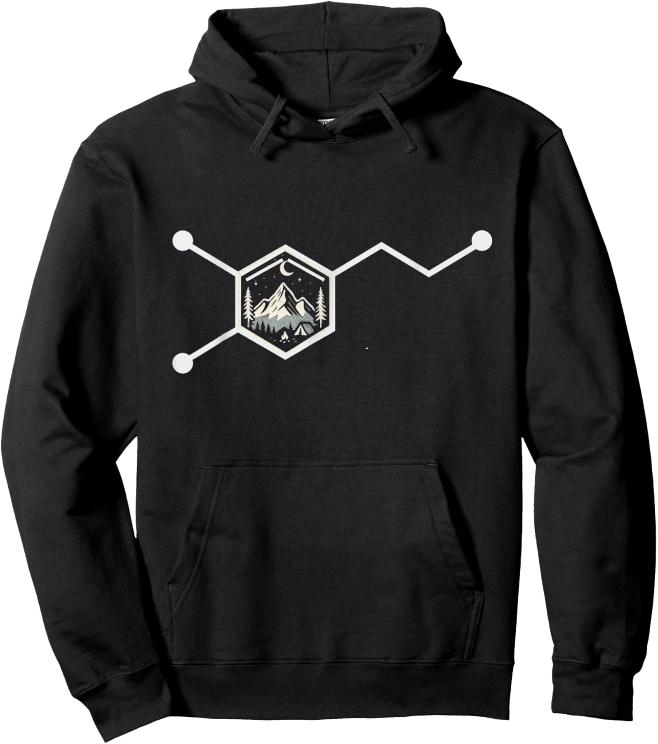 Dopamine Molecule Hiking Camping Science Mountain Adventure Hoodie - Hoodie | Black