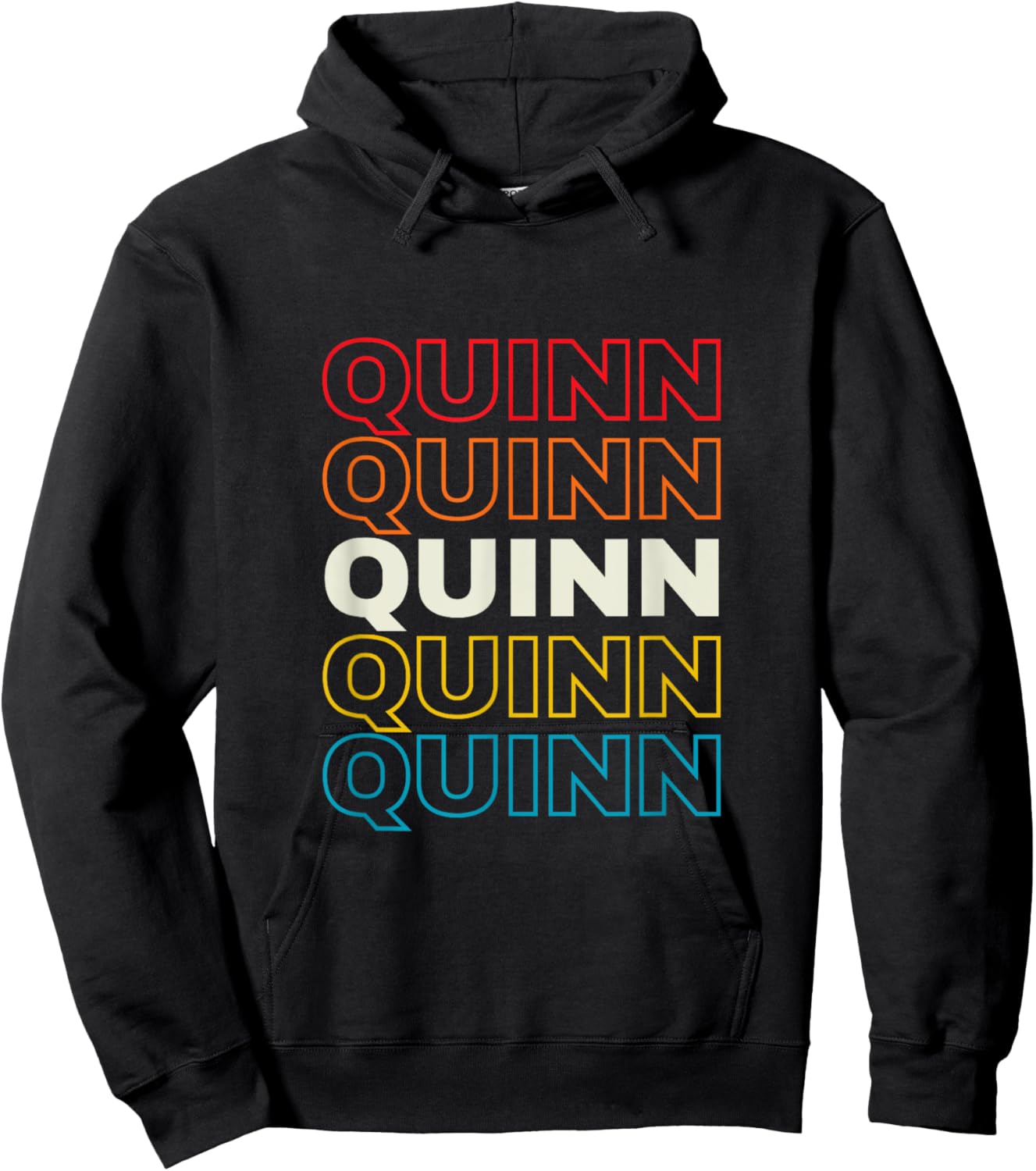 I Love Quinn Personalized Retro Sunset First Name Hoodie - Hoodie | Black
