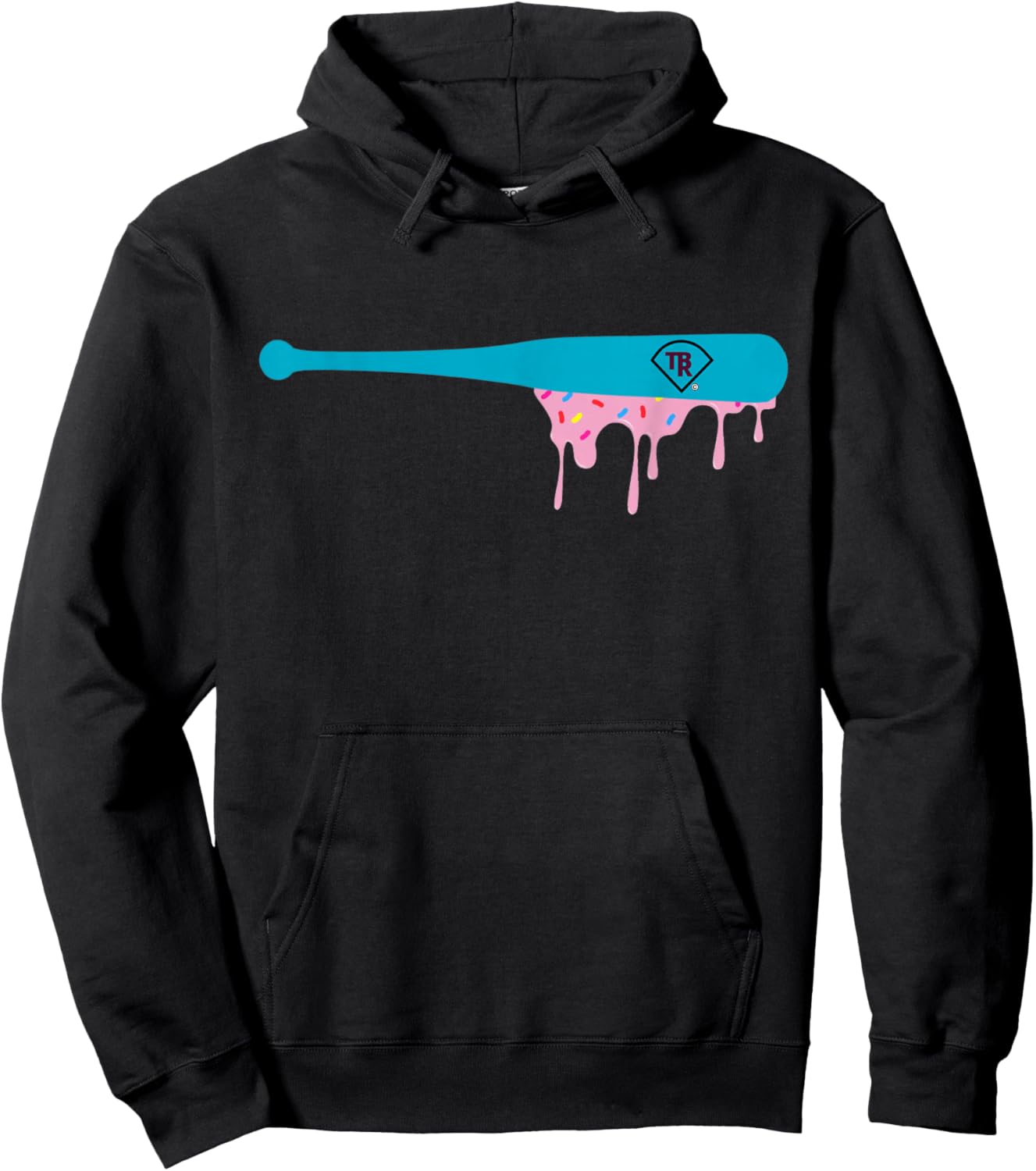 Baseball Bat with Sprinkles Drip Hoodie - Hoodie | Black