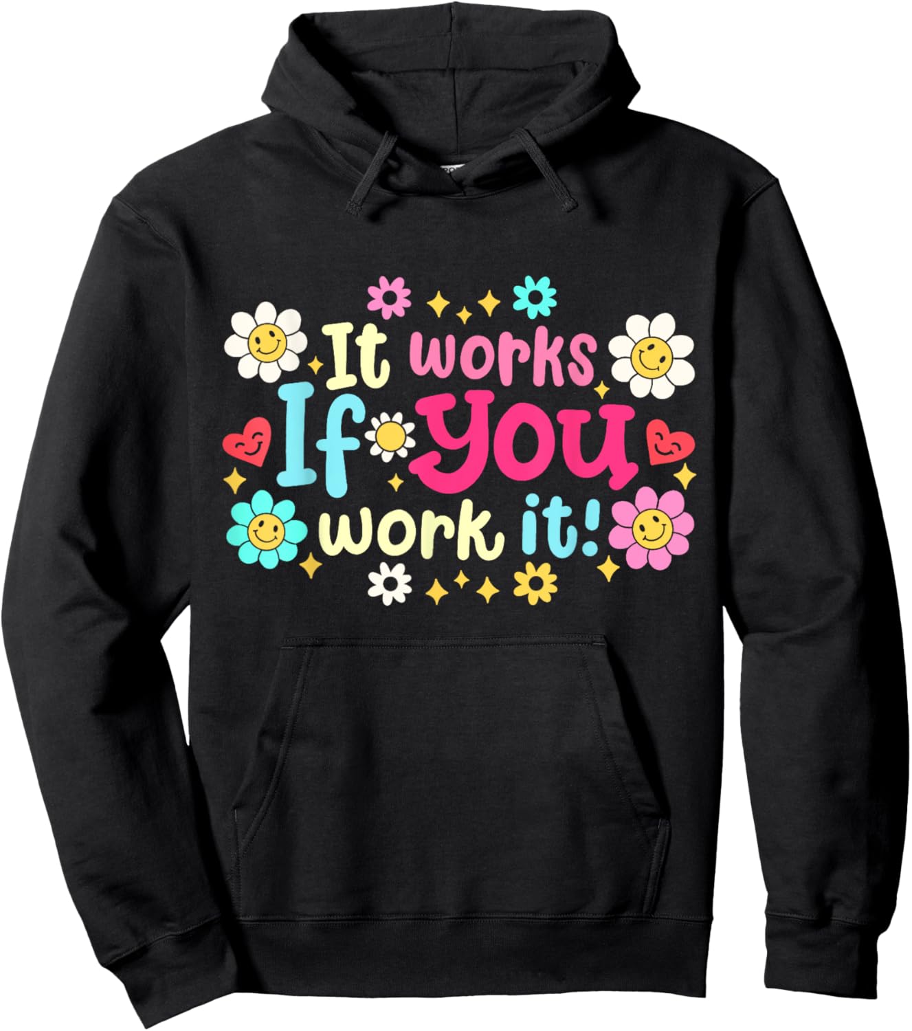It Works If You Work It Retro Groovy Sobriety Pride Women Hoodie - Hoodie | Black