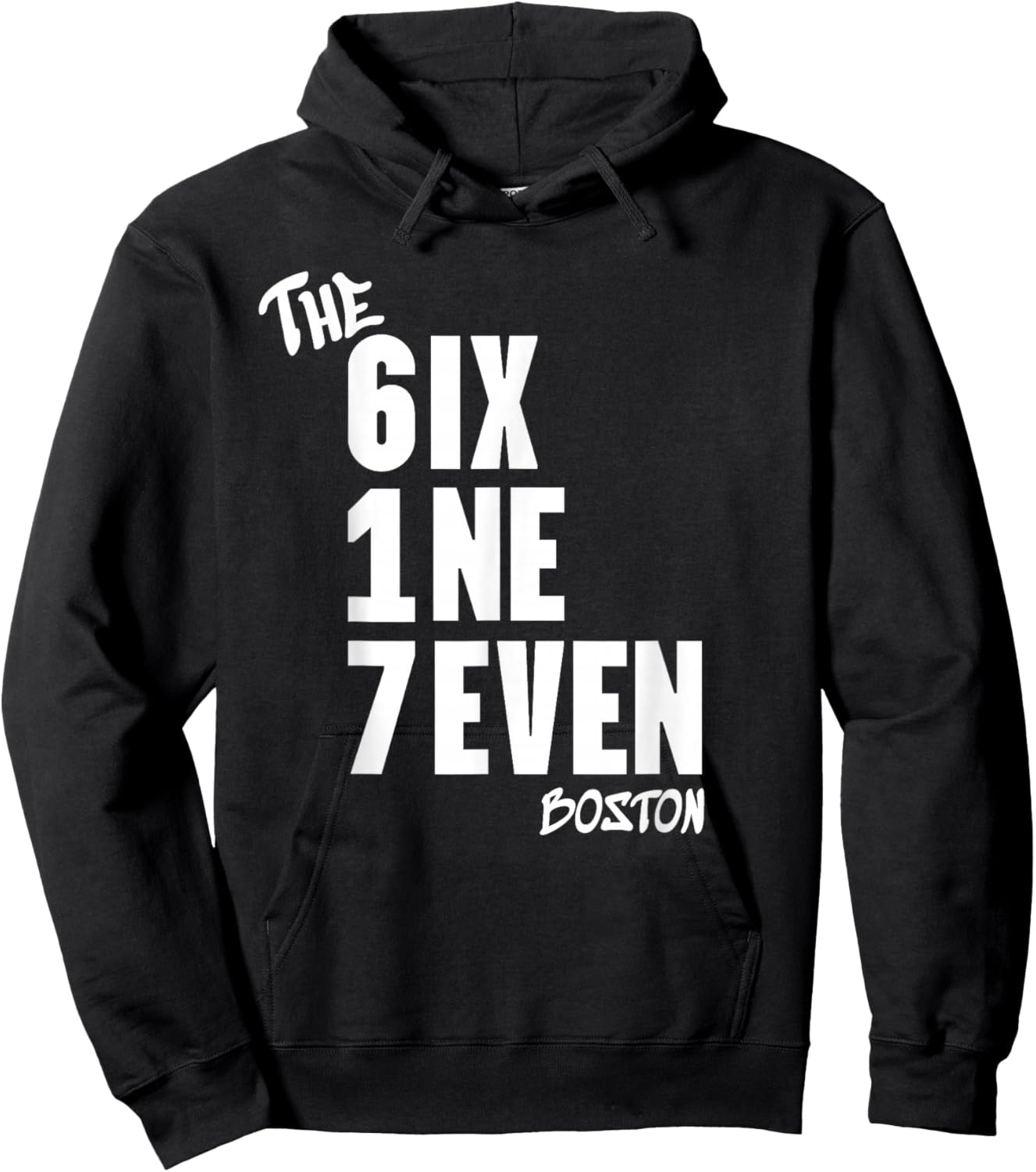 Boston Area Code 617 Six One Seven Massachusetts Home Love Hoodie - Hoodie | Black