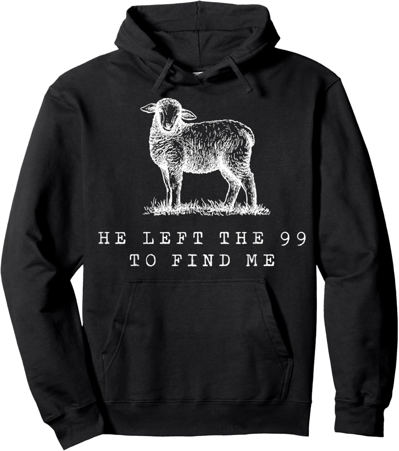 Sheep He Left The 99 To Find Me Hoodie - Hoodie | Black