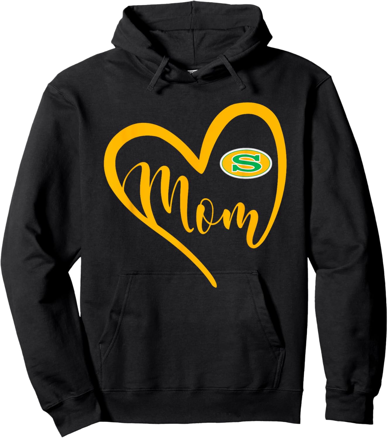 Summerville Green Wave Logo Heart Mom HS Hoodie - Hoodie | Black