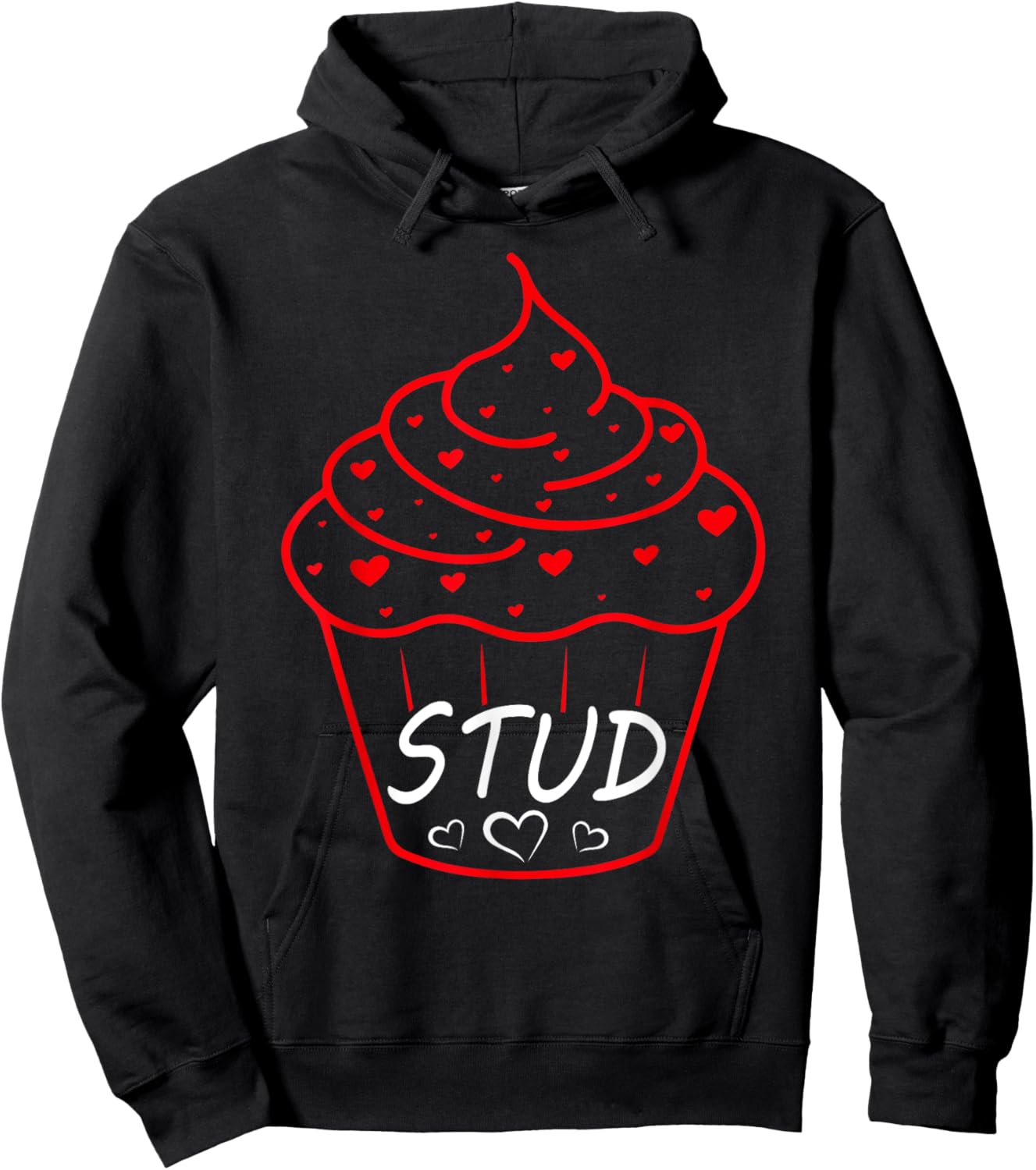 Love Heart Stud Muffin Cupcake Valentines Day Hoodie - Hoodie | Black