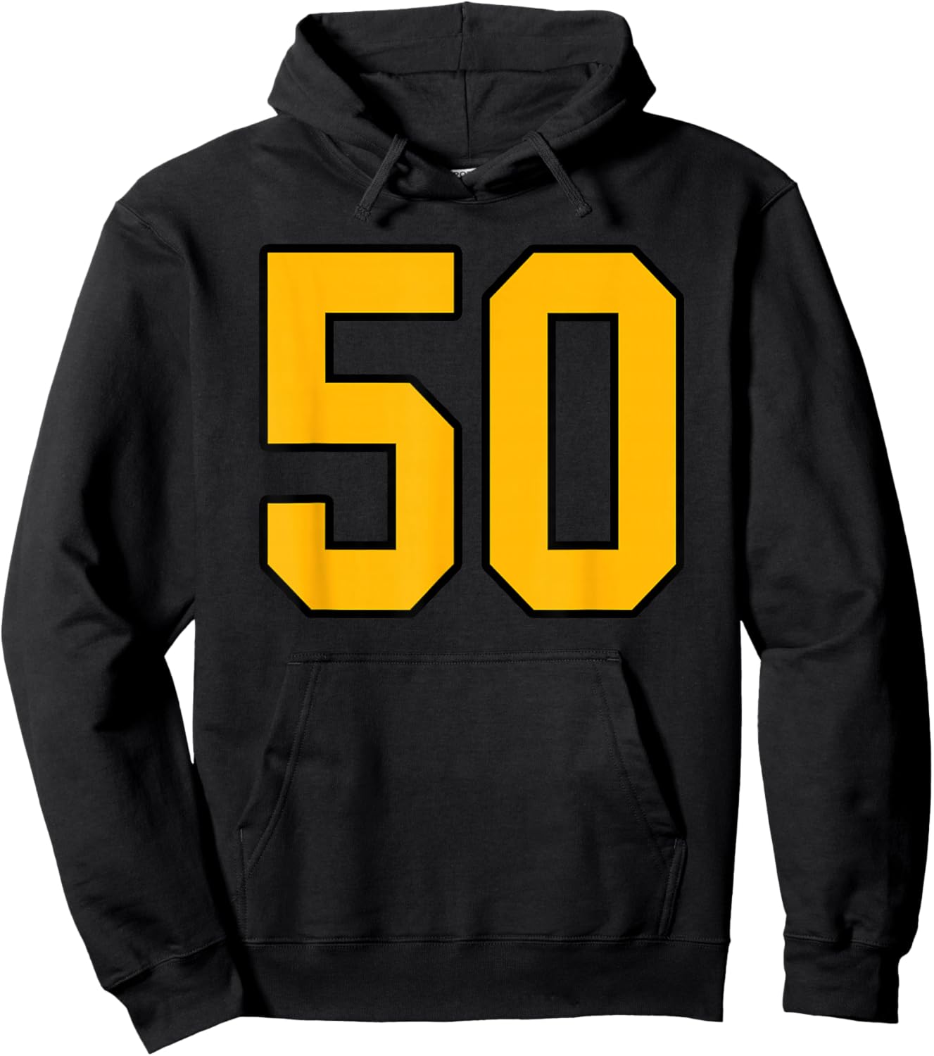 Gold and Black Sports Number 50 Jersey Uniform Player Hoodie - Hoodie | Black