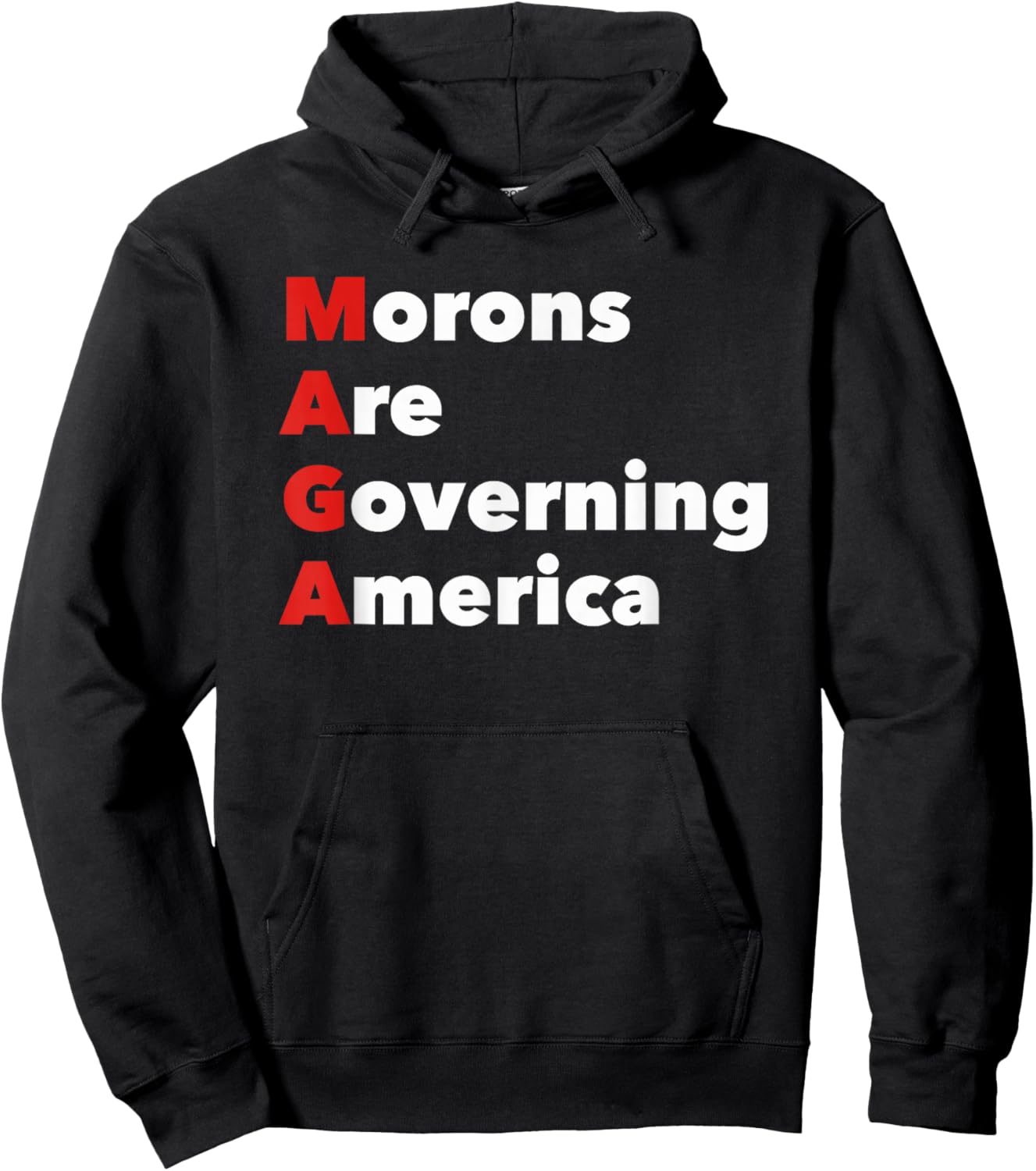 Morons Are Governing America Stop Racists Anti Trump Vance Hoodie - Hoodie | Black