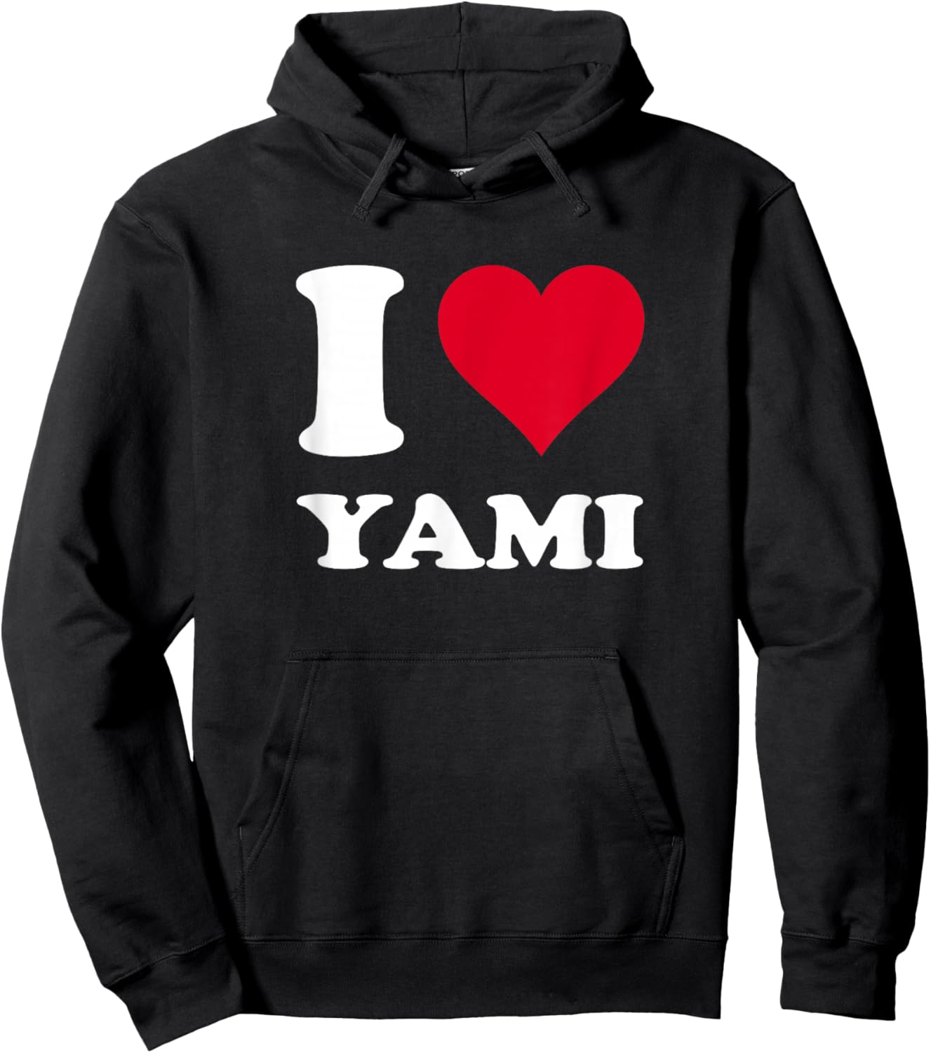 Red Heart I Love Yami Hoodie - Hoodie | Black