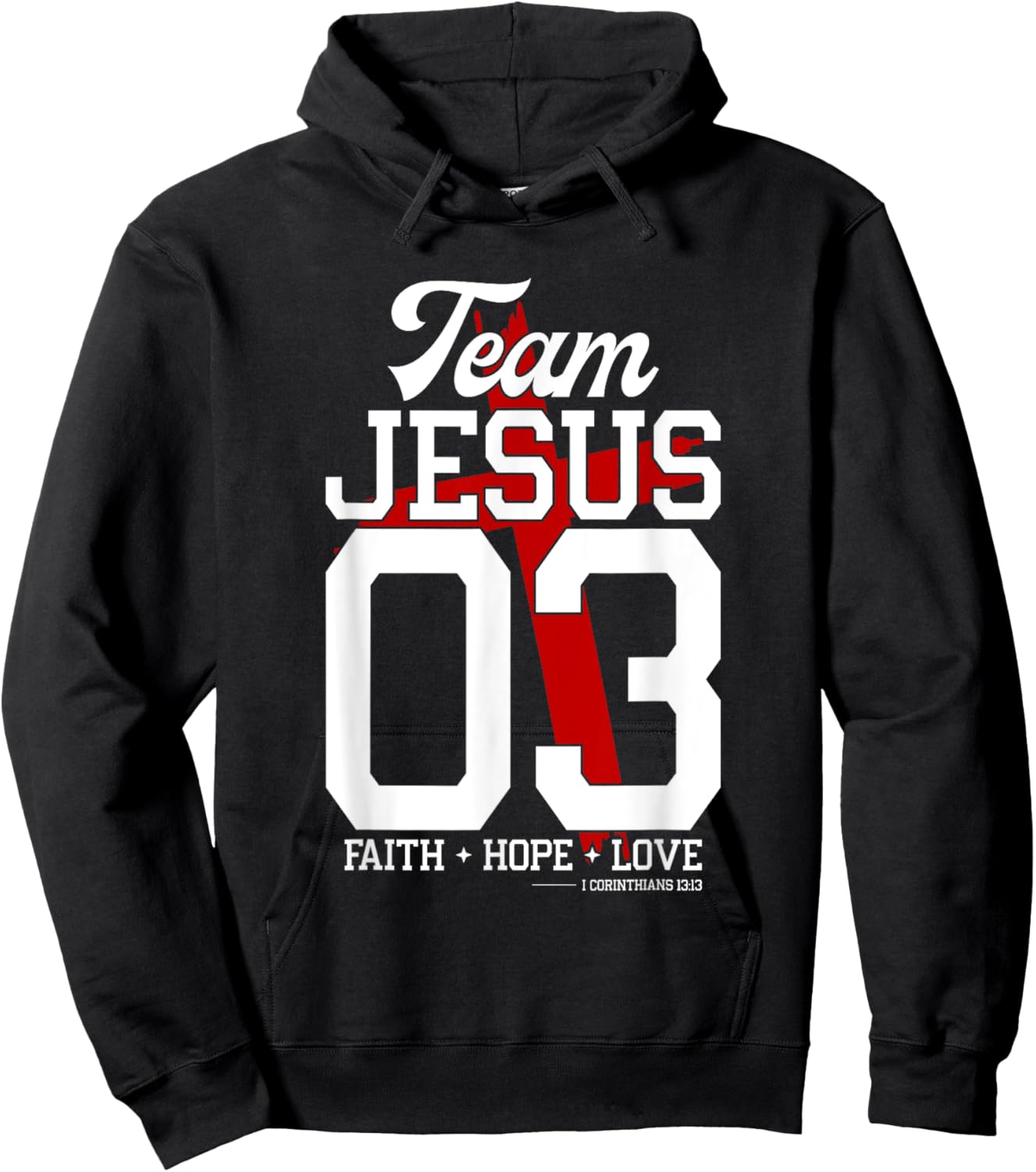Christian - Team Jesus 03 Faith Hope Love Hoodie - Hoodie | Black