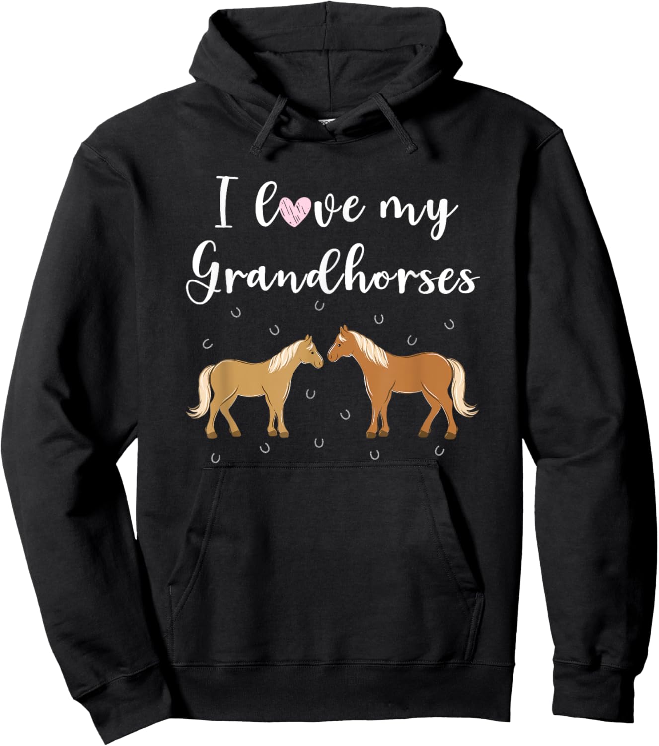 I Love My Grand Horses Funny Horse Grandma Grandmother Quote Hoodie - Hoodie | Black