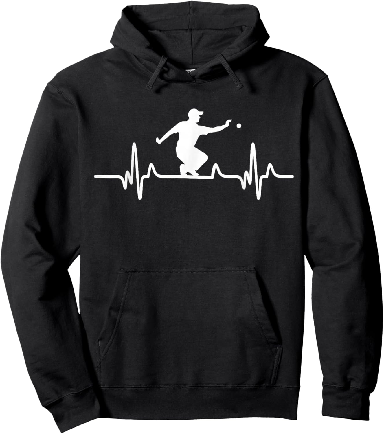 Boccia Heartbeat Design Bouler Petanque Heart Rate Boules Hoodie - Hoodie | Black