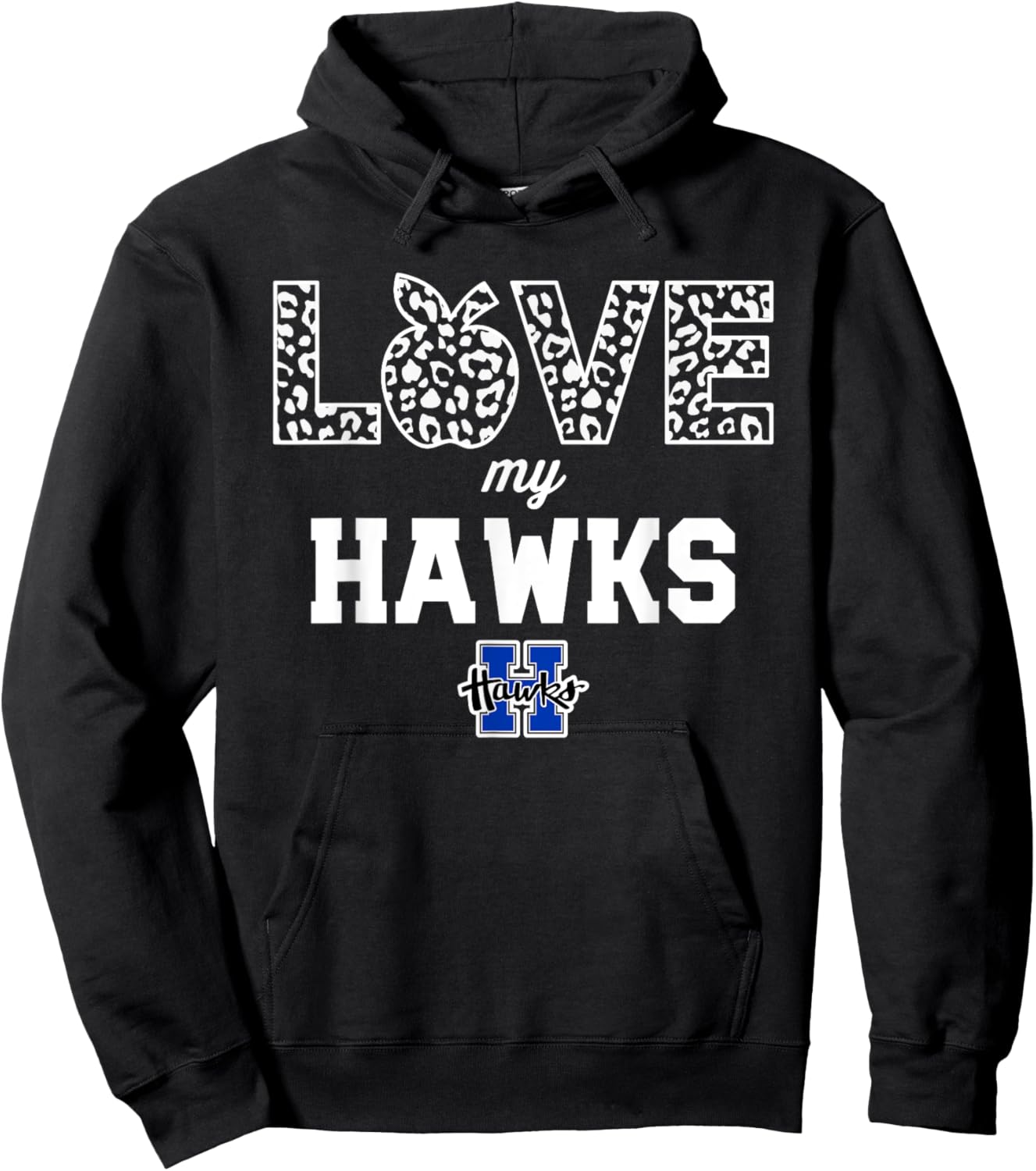 Hillsboro Hawks Logo Love My Team HS Hoodie - Hoodie | Black