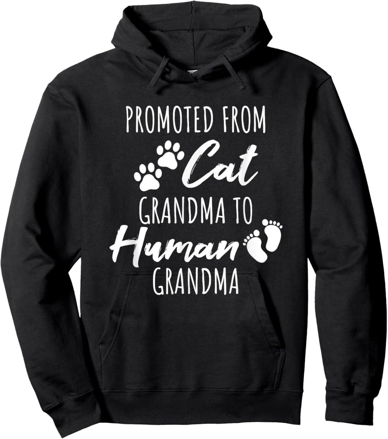 Promoted From Cat Grandma To Human Grandma Hoodie - Hoodie | Black