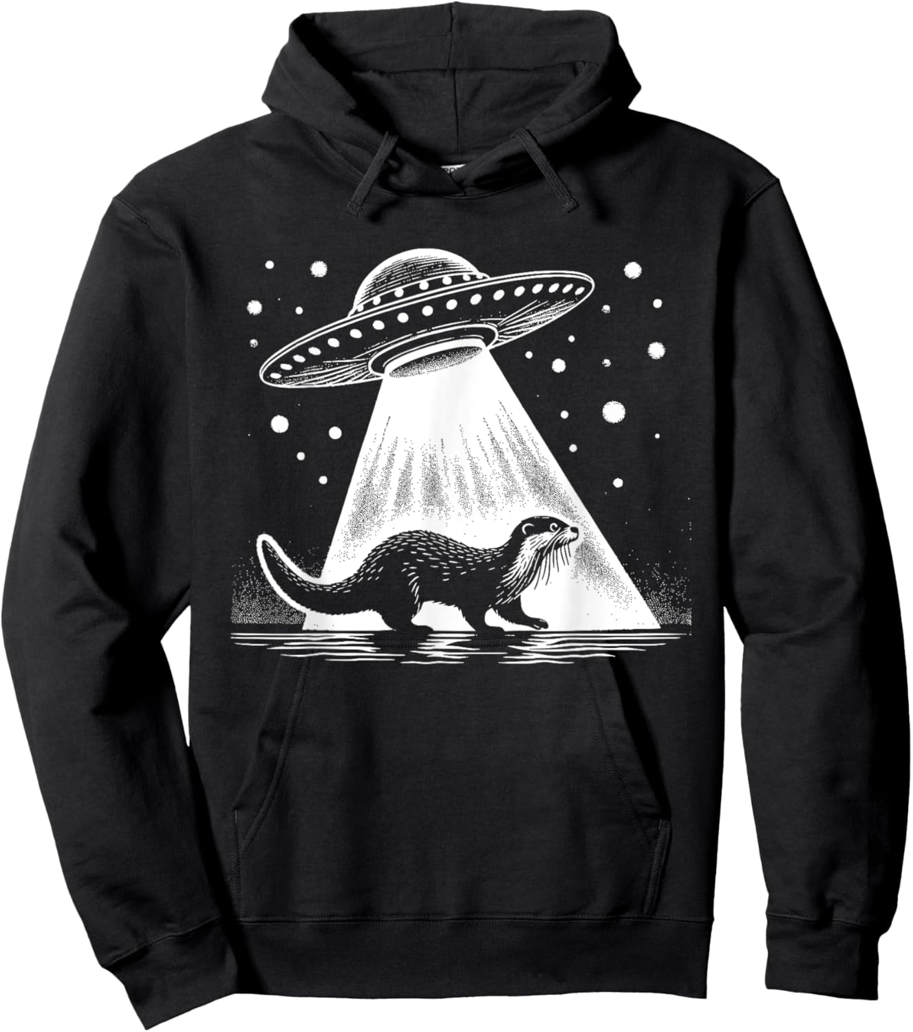 Otter Dad Mom Lover - Funny Alien UFO Hoodie - Hoodie | Black