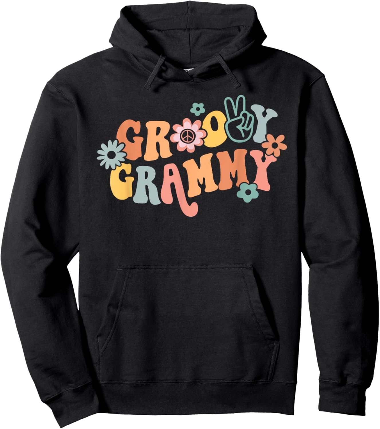 Groovy Grammy One Thankful Grammy Valentines Day Mothers Day Hoodie - Hoodie | Black