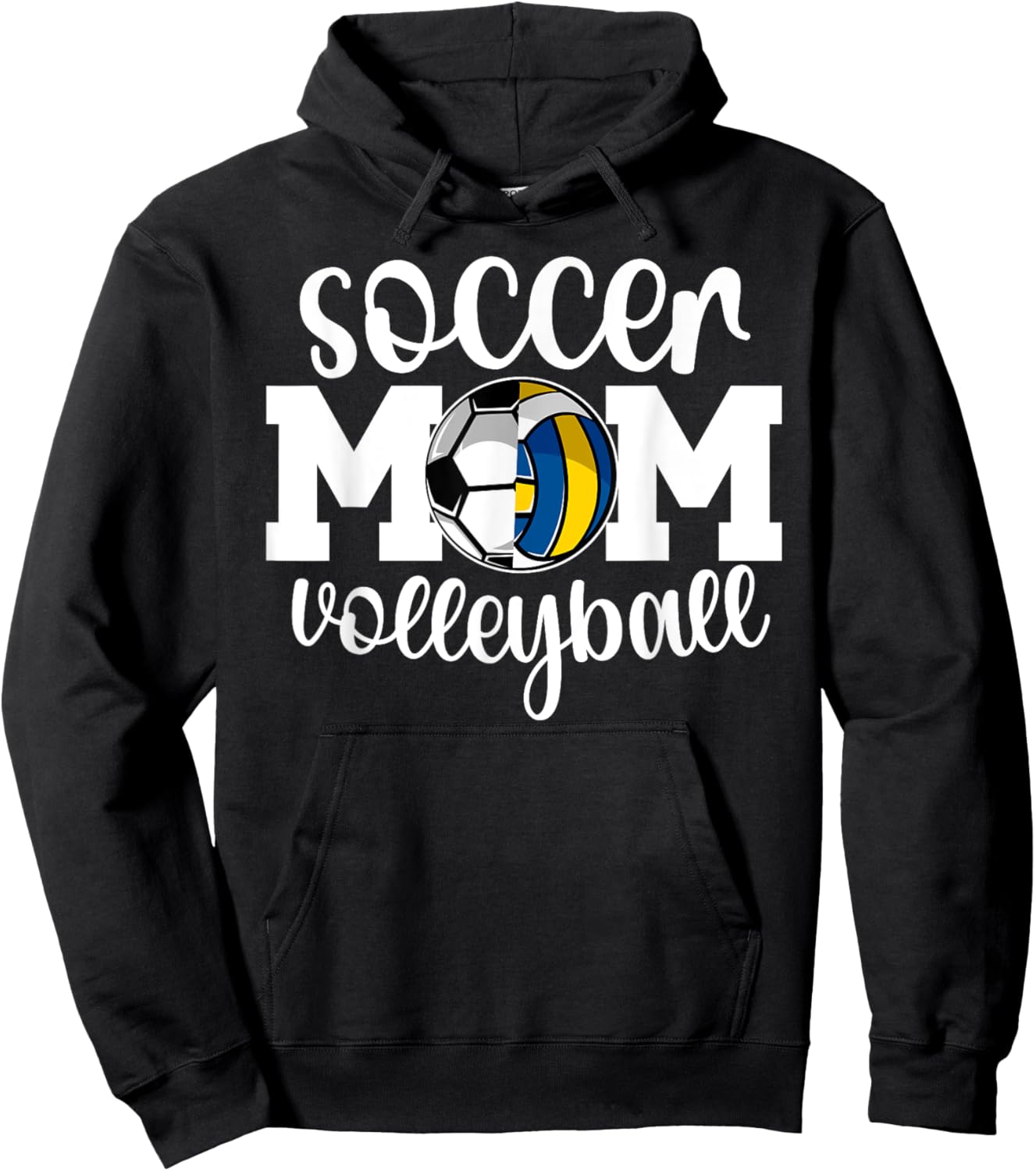 Volleyball Soccer Mom Of Ballers Soccer Volleyball Mom Hoodie - Hoodie | Black