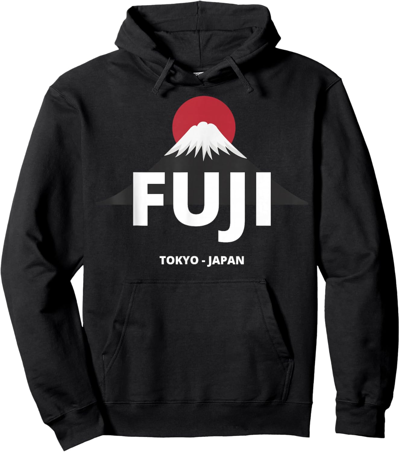 Retro Mount Fuji Japan Japanese Tradittional Graphic Hoodie - Hoodie | Black