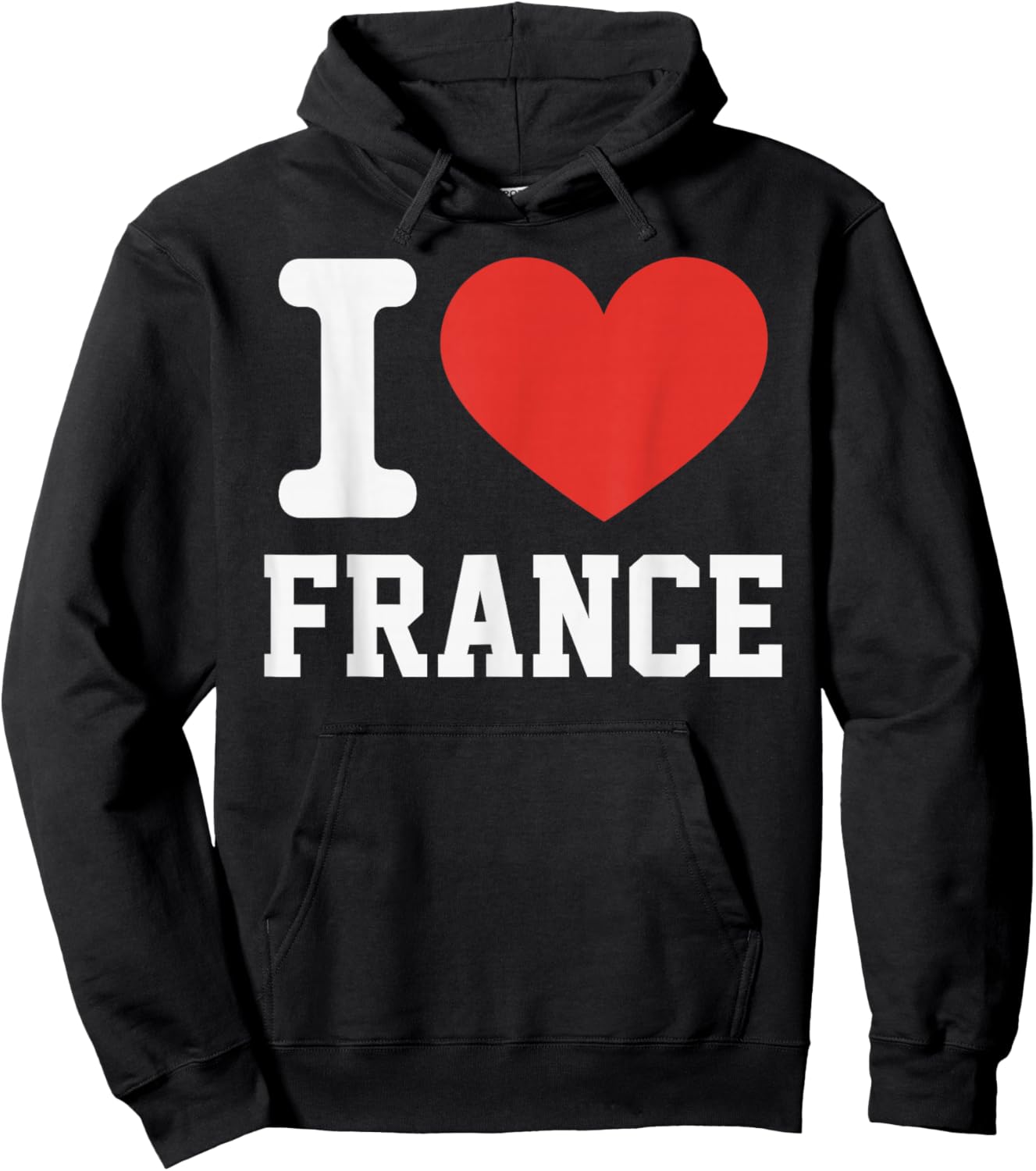 I Love France Heart Souvenir Lovers Pride Travel Hoodie - Hoodie | Black