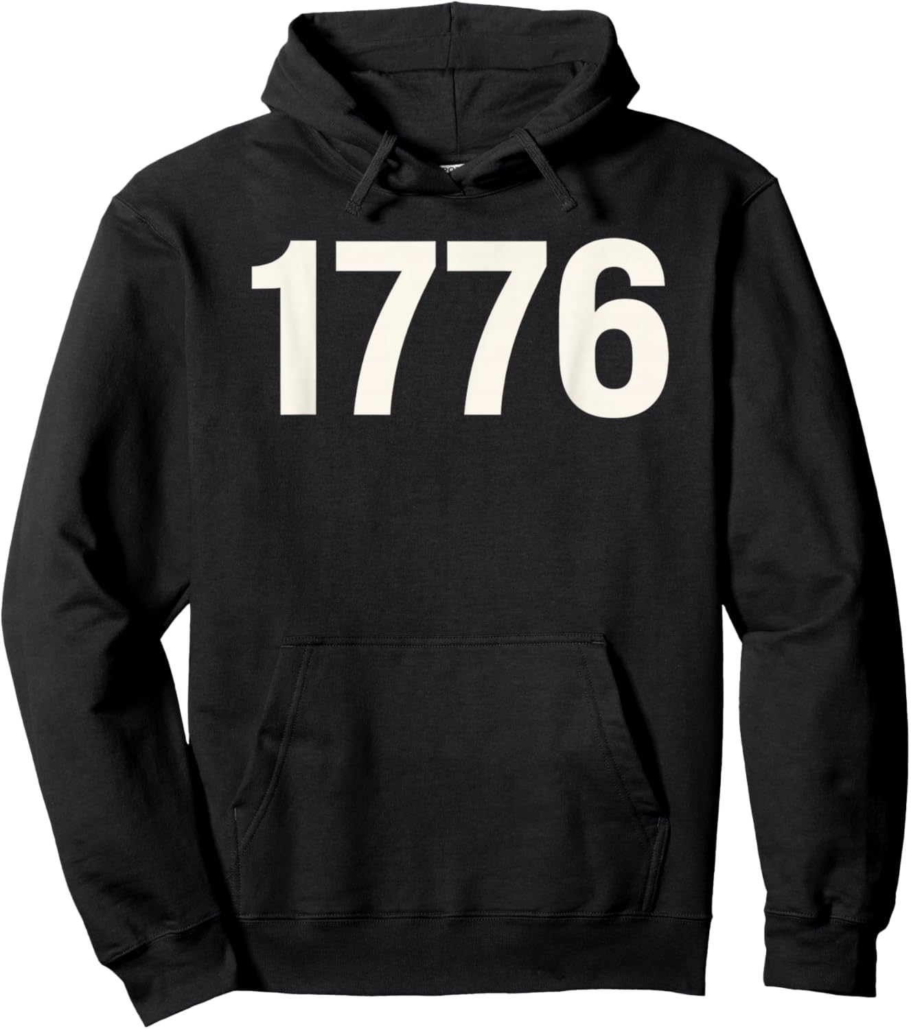 1776 Minimalist Vintage Number Design Hoodie - Hoodie | Black