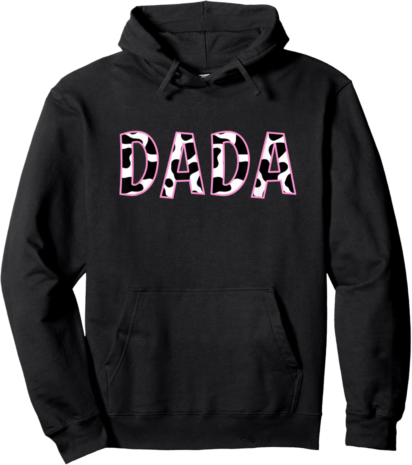 Dada Cow Print Cow Pattern Father's Day Baby Girl Birthday Hoodie - Hoodie | Black