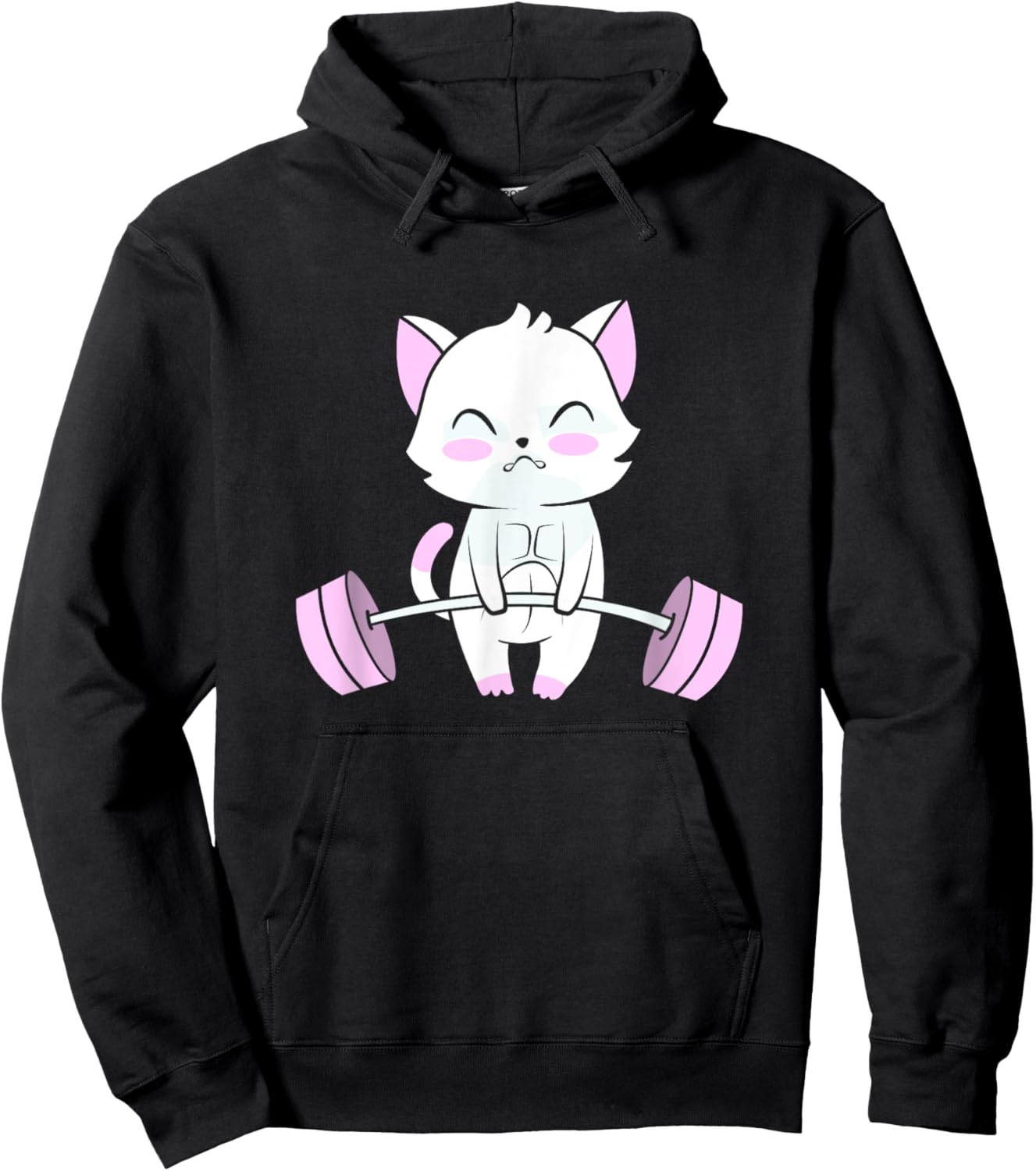 Deadlift Gym Lover Cute Cat Powerlifting Women Kids Hoodie - Hoodie | Black