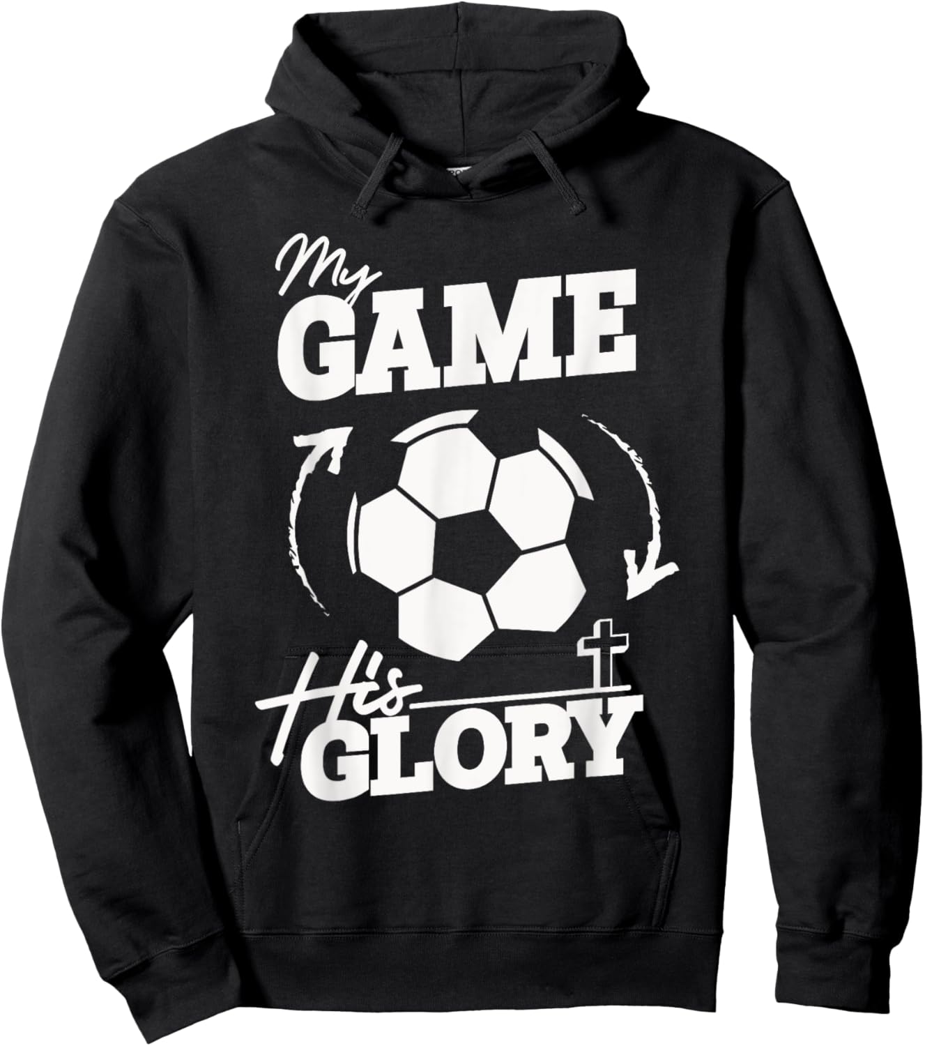 My Game His Glory - Teen Boy Christian Soccer Hoodie - Hoodie | Black