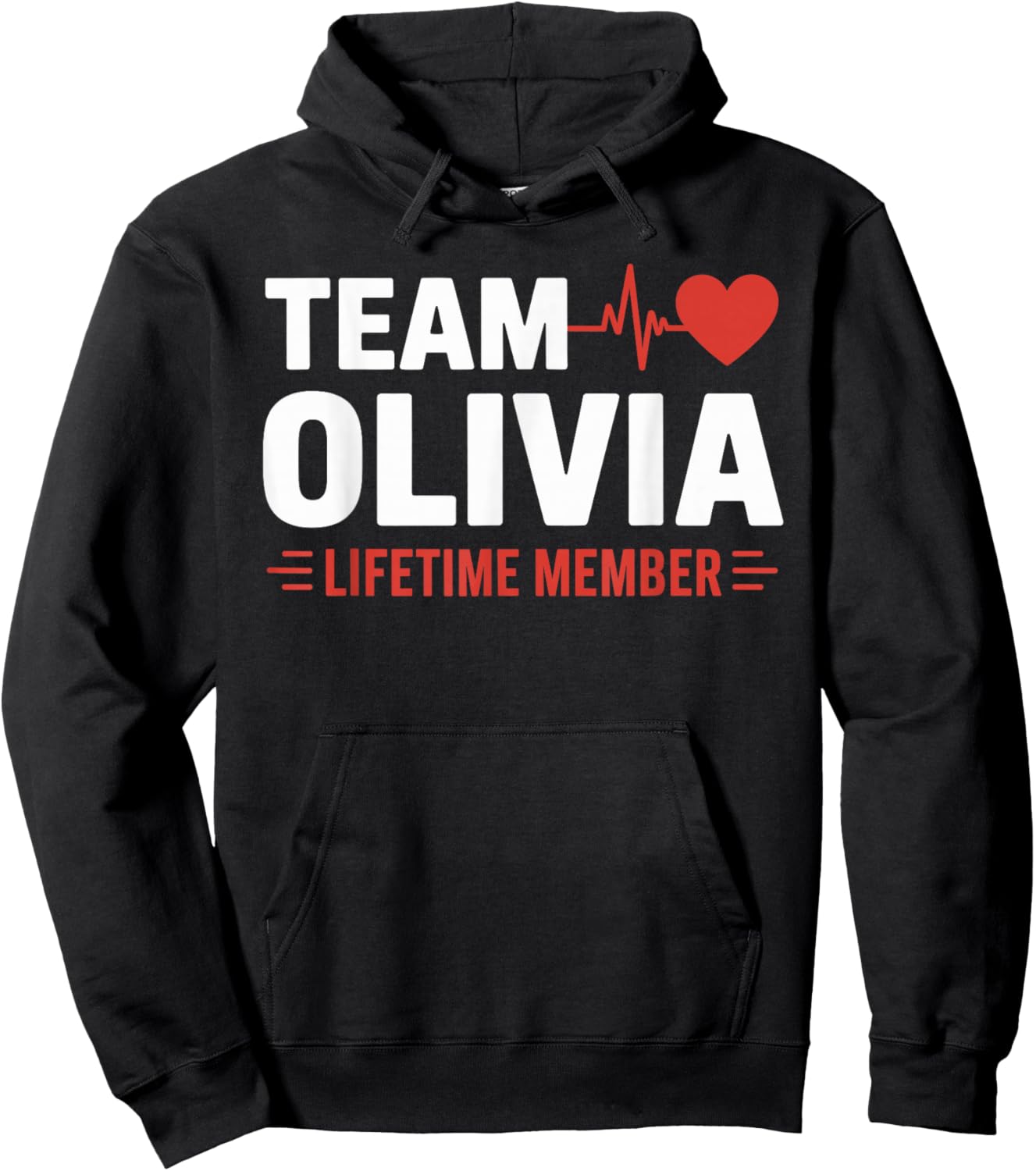 Team Olivia Lifetime Member Name Hoodie - Hoodie | Black