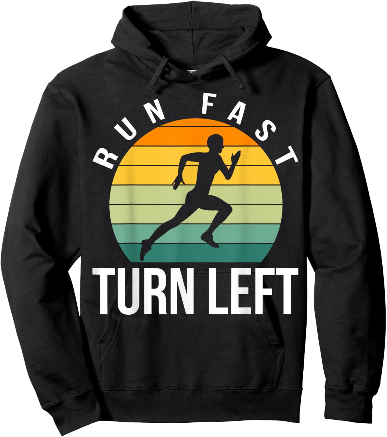 Run Fast Turn Left Track Hoodie - Hoodie | Black
