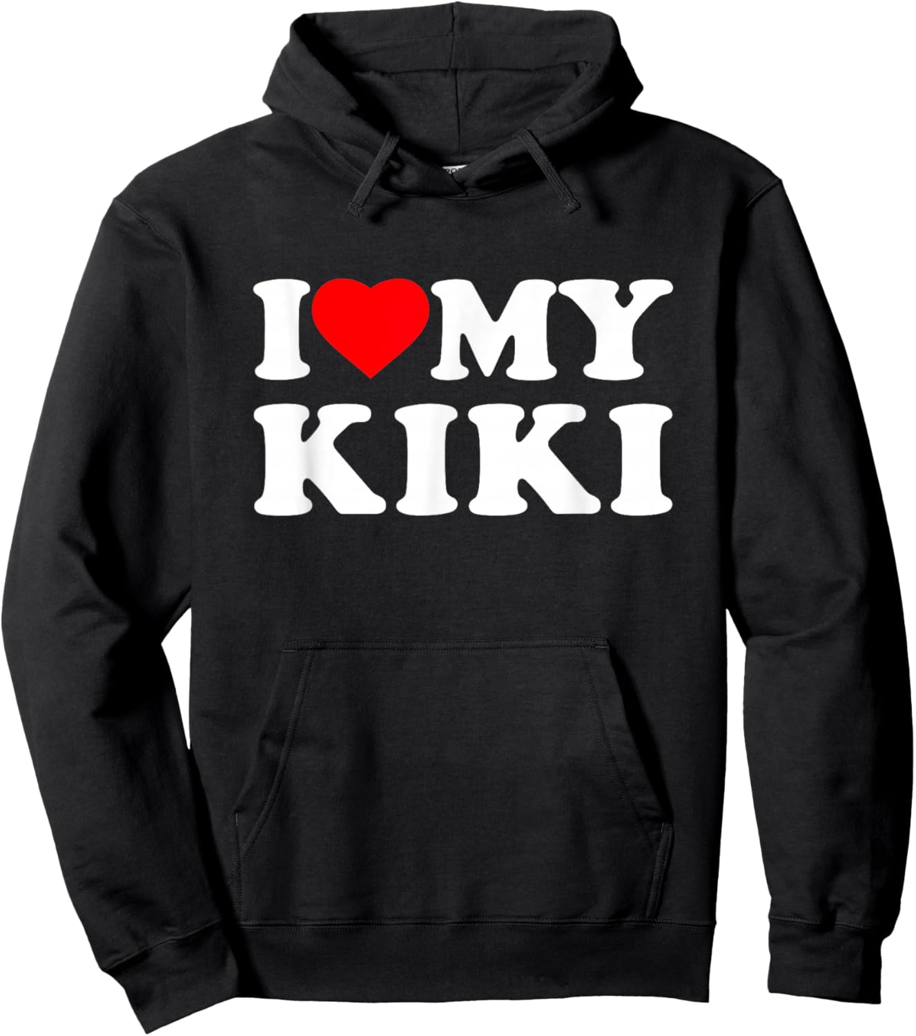 I Love My Kiki Heart Grandma Family Hoodie - Hoodie | Black