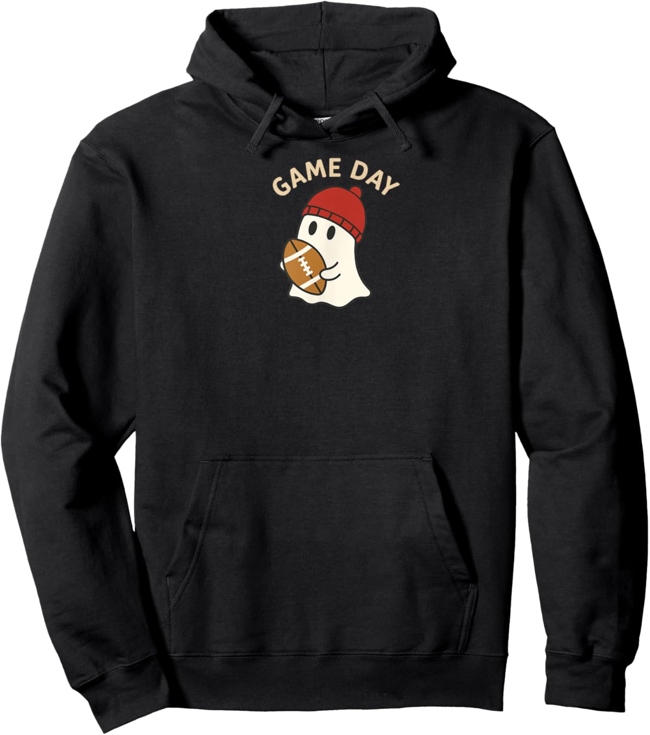 Cute Ghost Game Day American Football Lover Touchdown Season Hoodie - Hoodie | Black