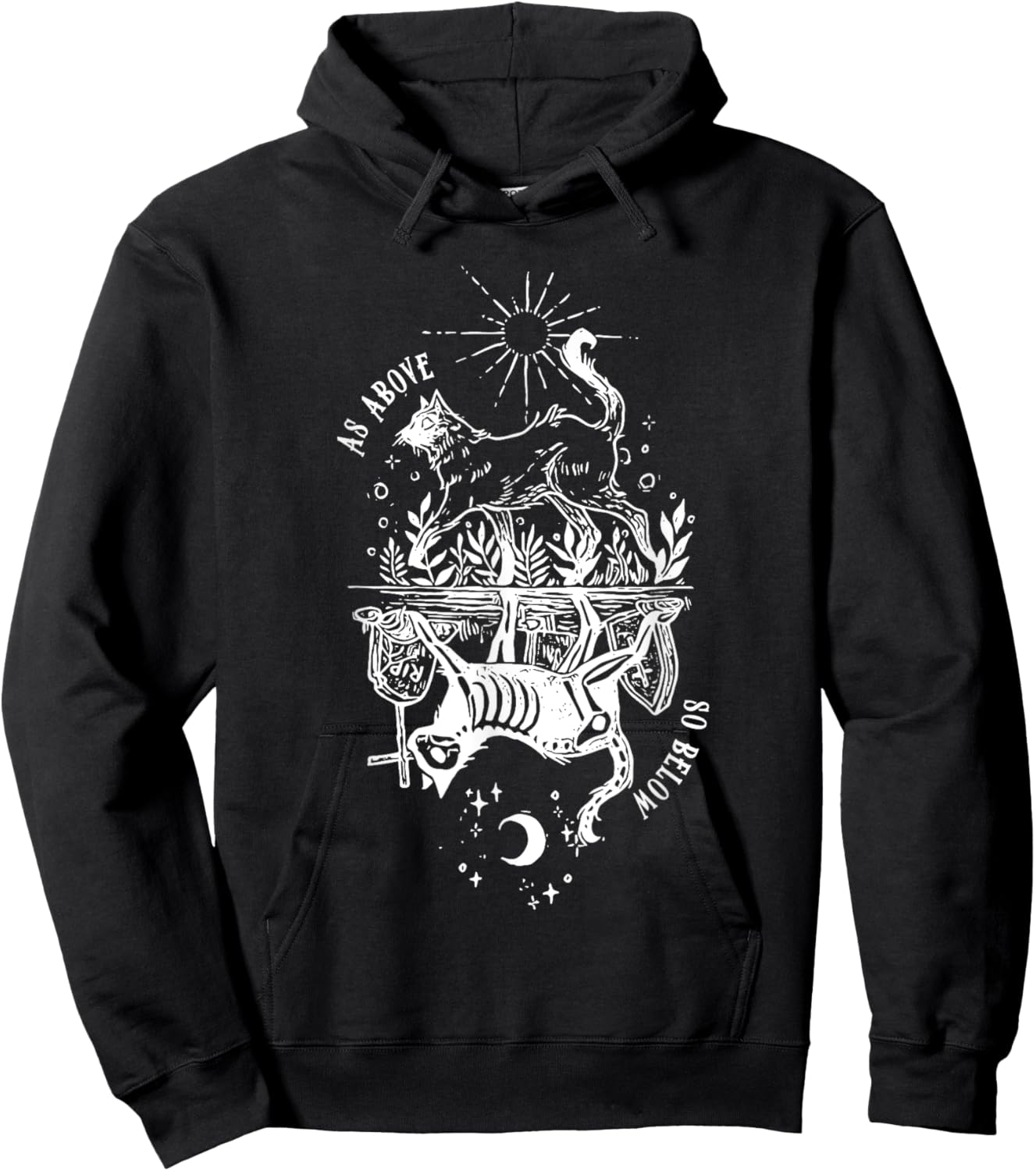 as above so below cat Women Hoodie - Hoodie | Black