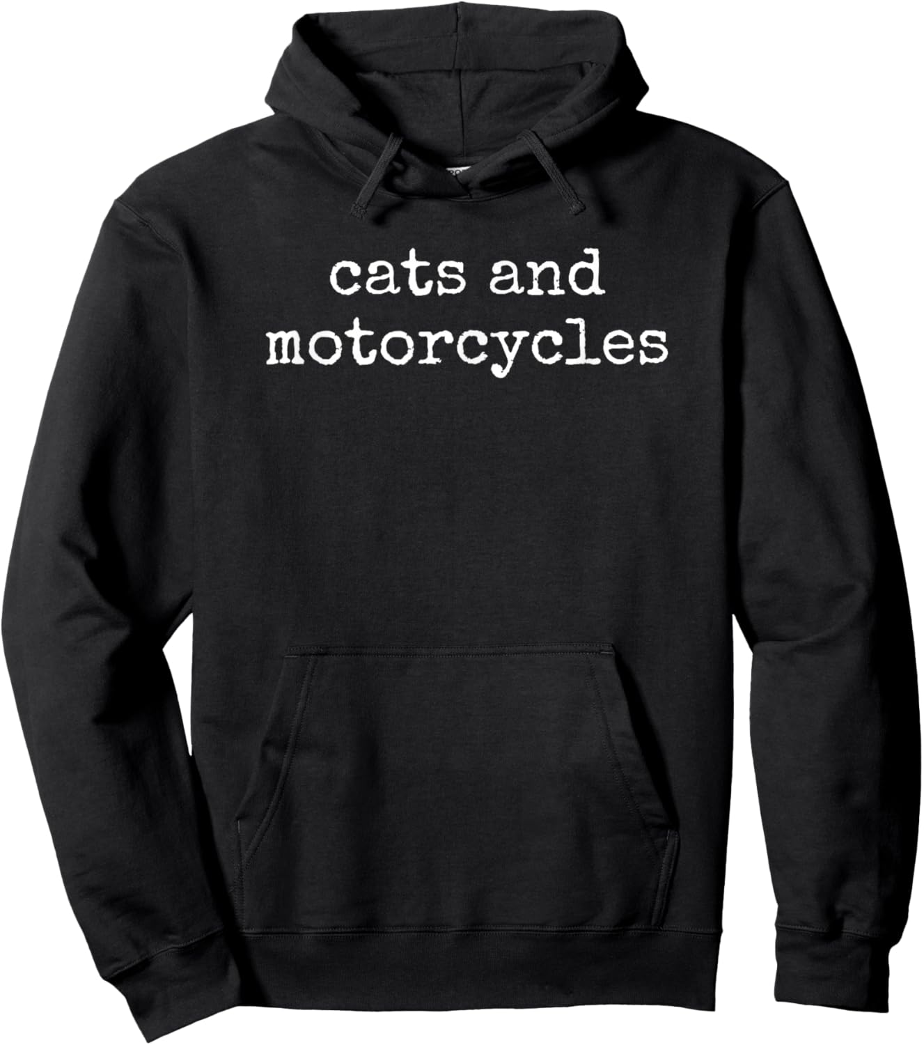 Cats and Motorcycles Lover Motorcyclist Funny Cat Hoodie - Hoodie | Black