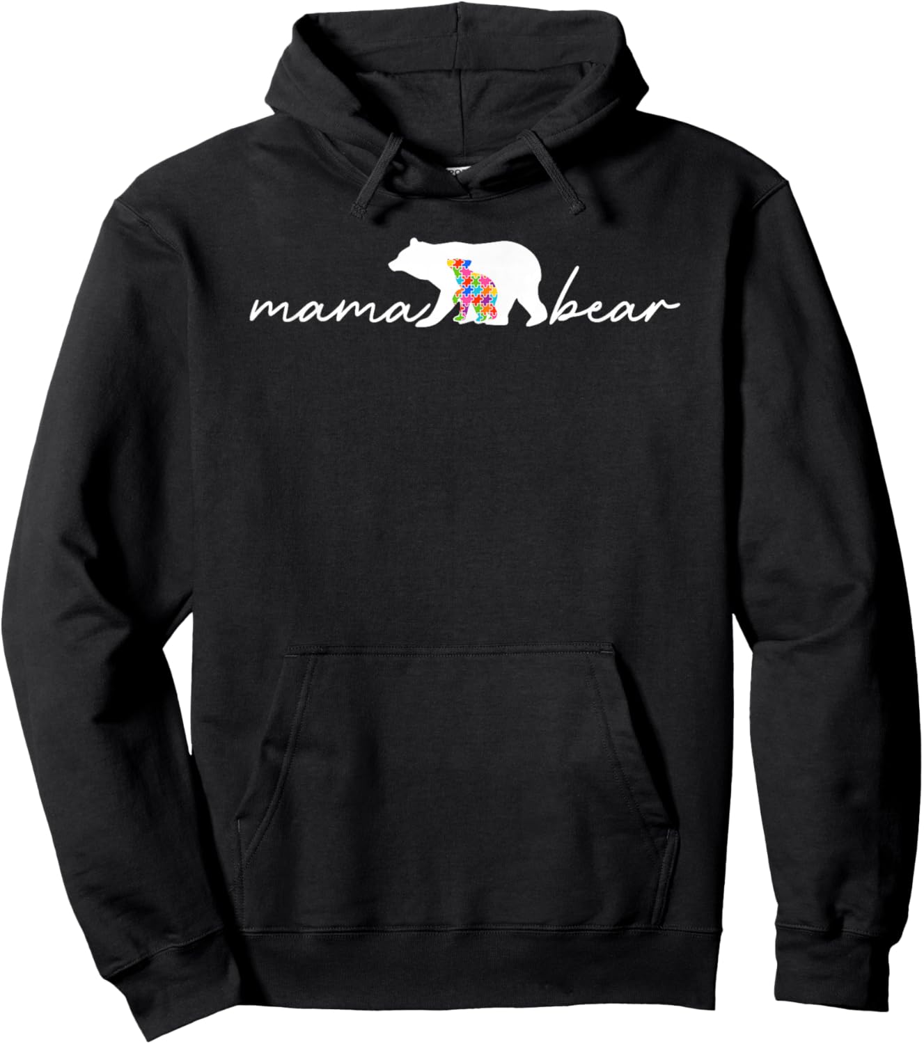 Mama Bear Autism Mom Awareness Accept Understand Love Puzzle Hoodie - Hoodie | Black
