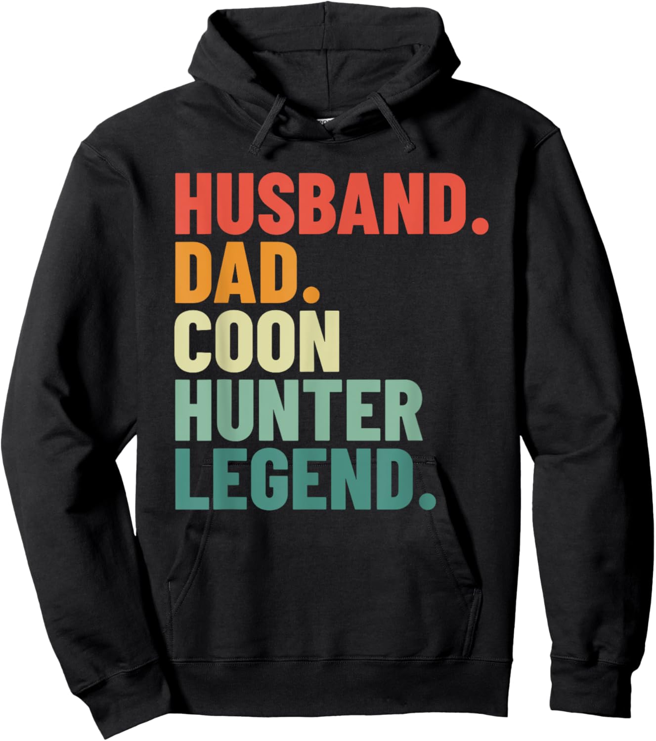 Husband Dad Coon Hunter Legend Men's Coonhunting Hoodie - Hoodie | Black