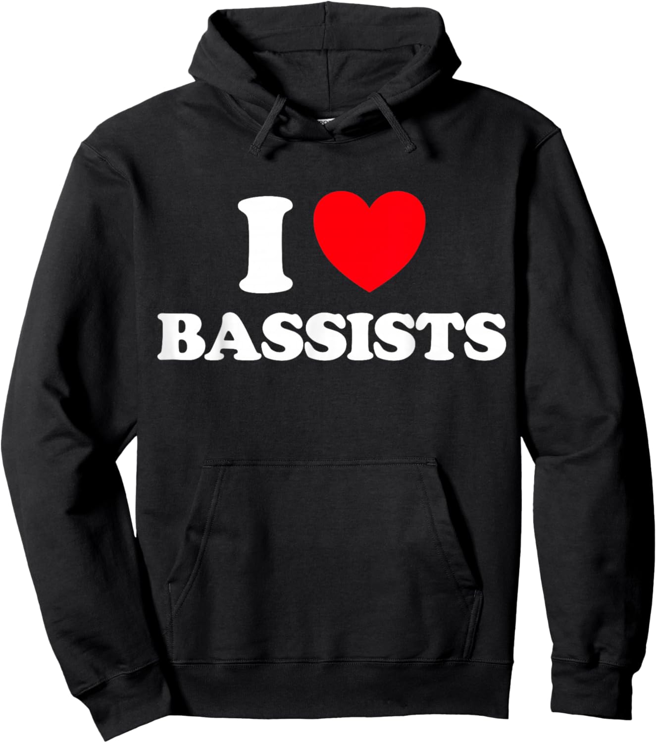 Bassist Heart Funny Cute Band Bass Instrument Player Fan Hoodie - Hoodie | Black