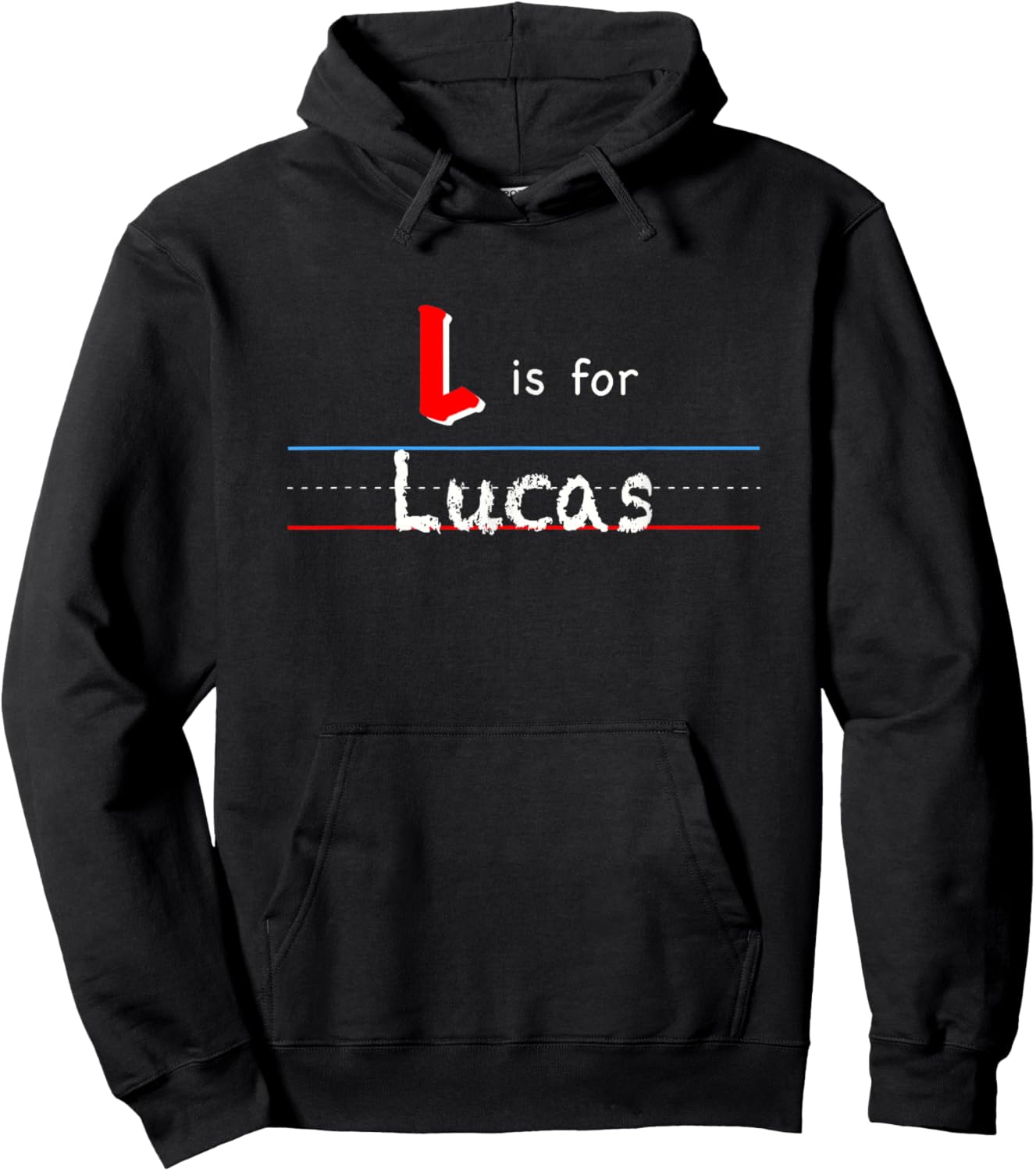 L Is For Lucas, boys custom personalized name kids school Hoodie - Hoodie | Black