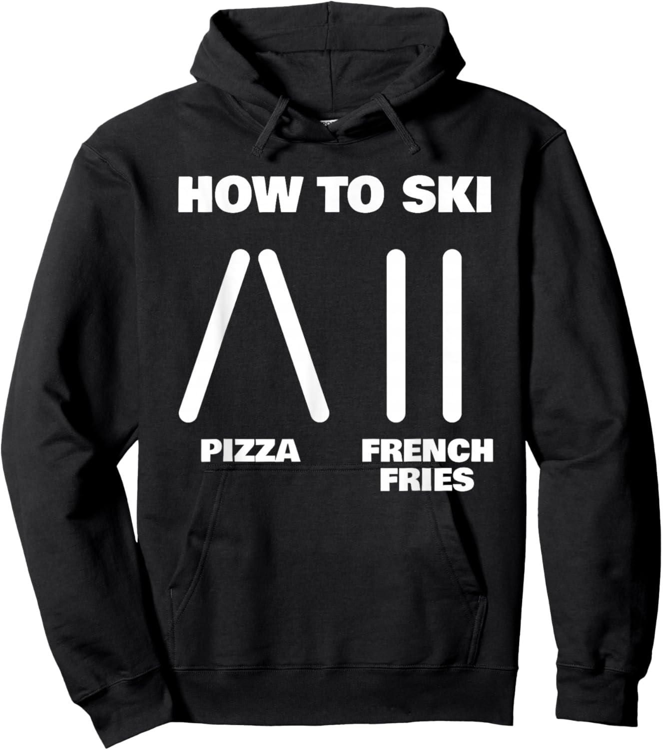 Funny Skiing Instructor Pizza French Fries Ski Lovers Outfit Hoodie - Hoodie | Black