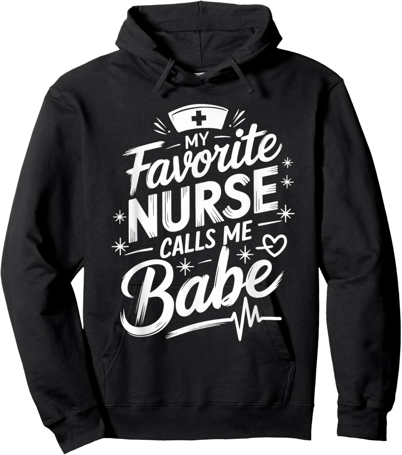Nurse husband My Favorite Nurse Calls Me Babe, nurse wife Hoodie - Hoodie | Black