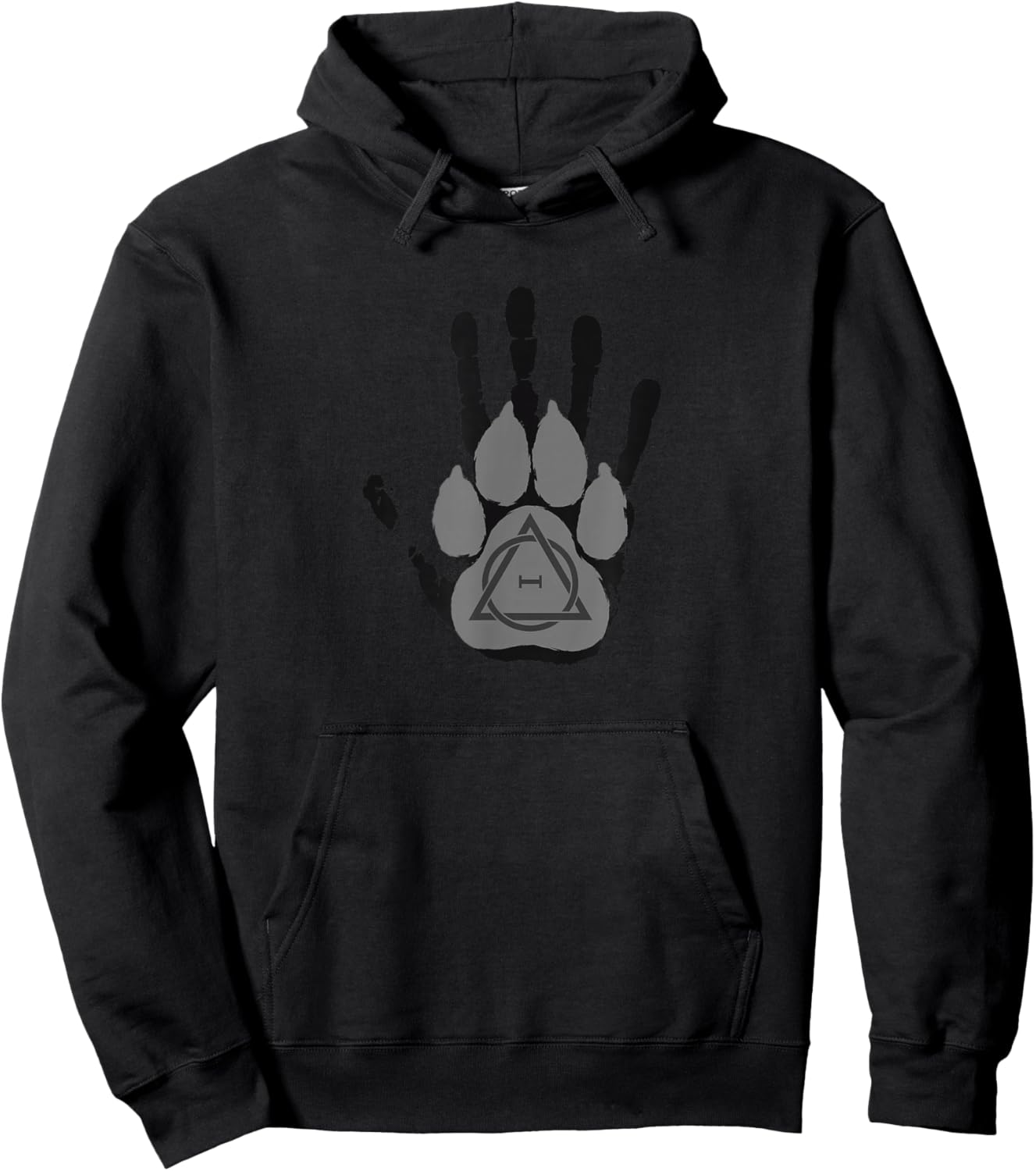 Feathered Commodities Hand and Wolf - Therian Hoodie - Hoodie | Black