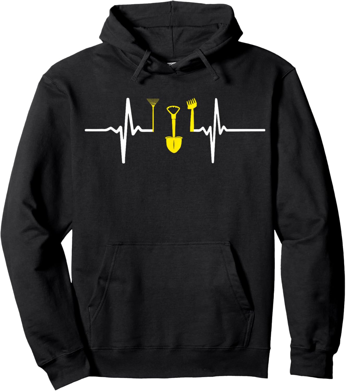 Garden Plant Lover Heartbeat Gardening Lawn Mowing Gardener Hoodie - Hoodie | Black