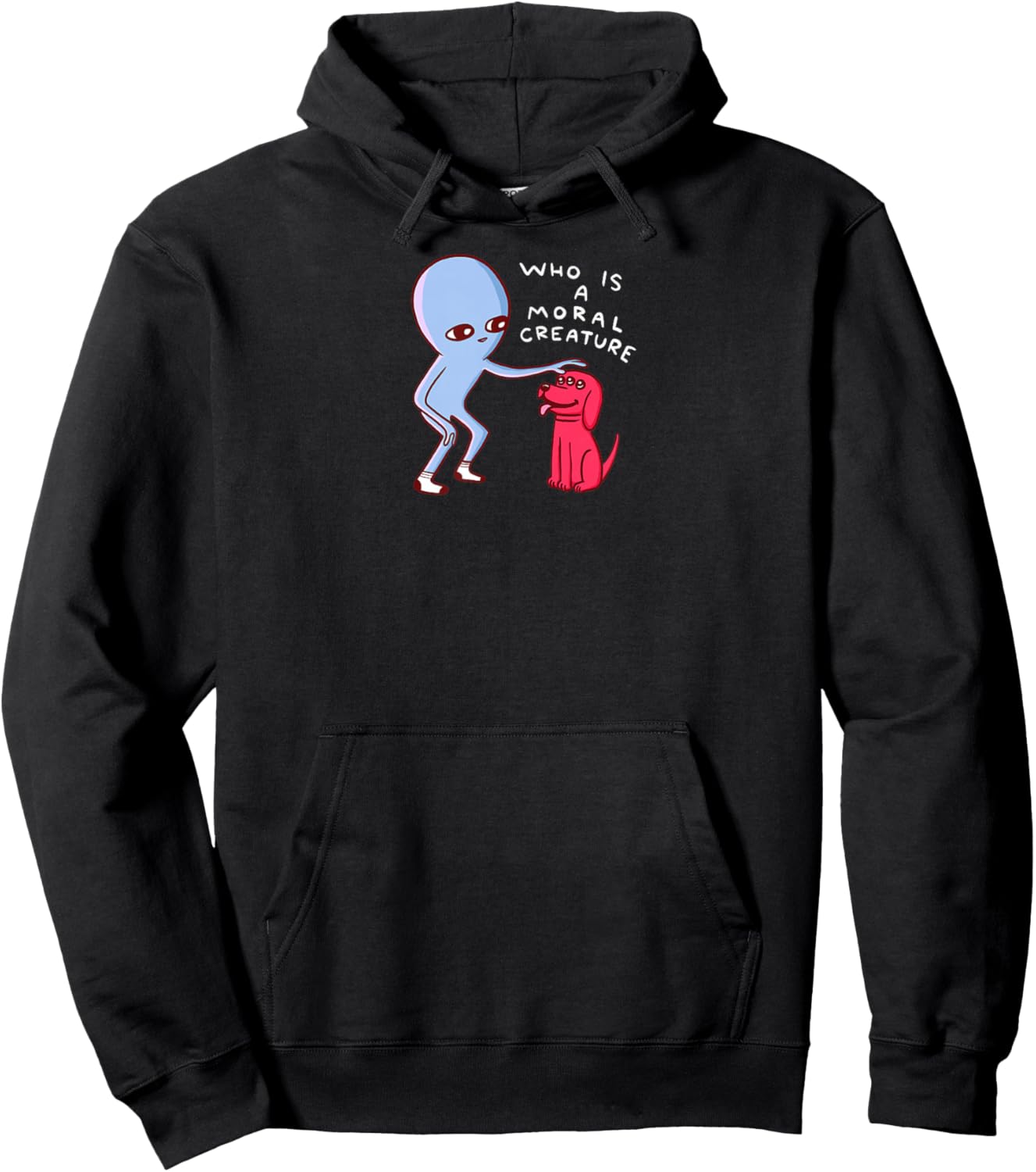 Threadless Nathan W. Pyle Moral Creature Graphic Hoodie - Hoodie | Black